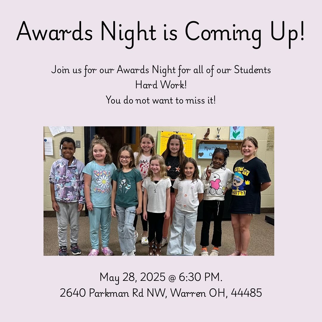 Encounter Parents! Make sure to come out and support our students for MPact awards night on May 28 at 6:30 PM! You do not want to miss all the fun!