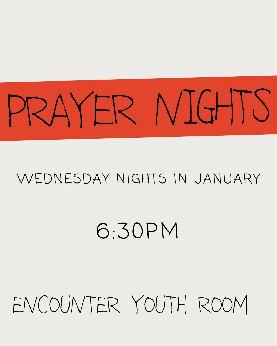 join us for prayer and fasting this month! You can come to any and all 21 days at 6:30 in the sanctuary. Also, join us on Wednesdays in the youth room from 6:30-7:30pm  to pray together! We will be praying for our church, our schools &amp; our commun