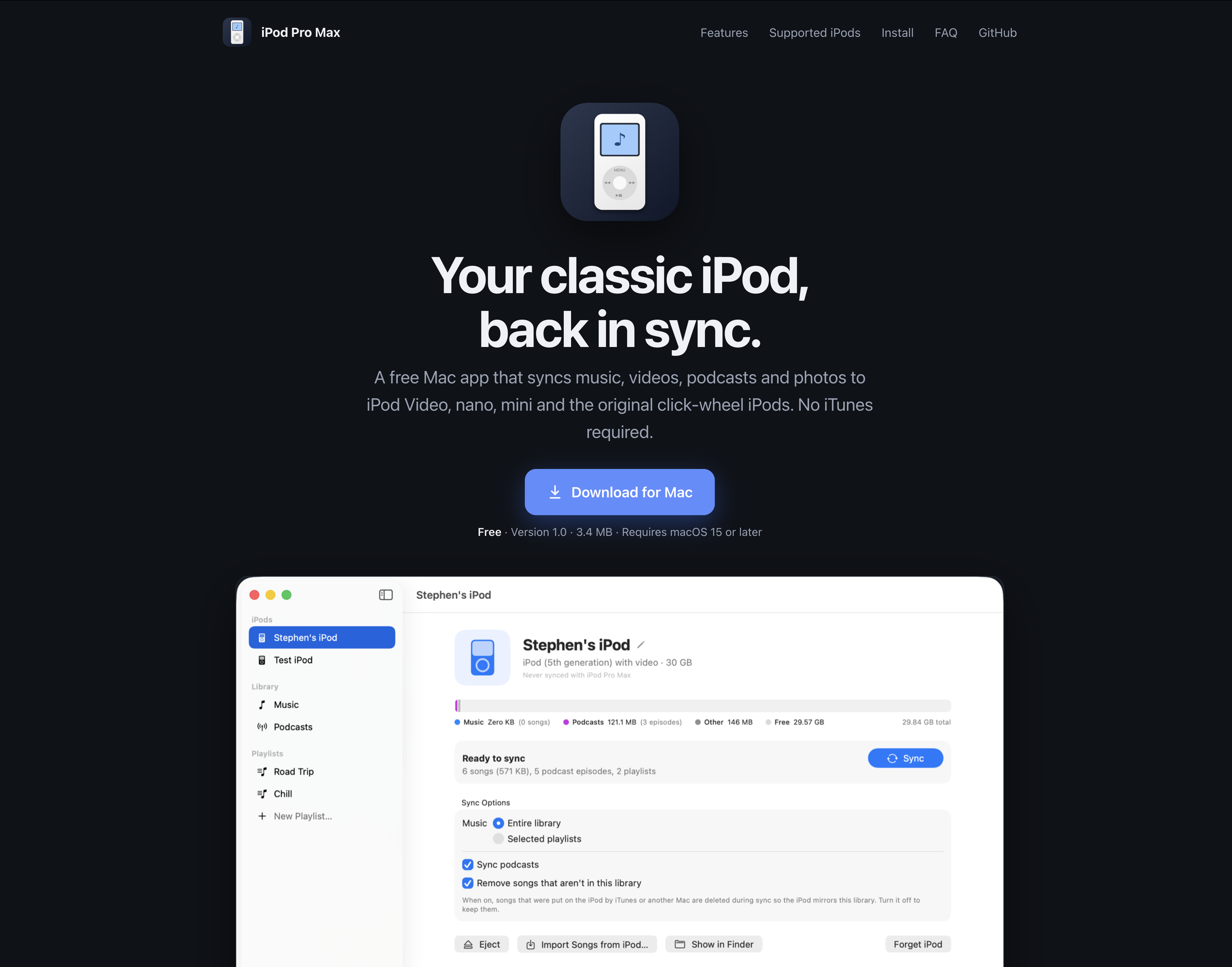 Sync Your iPod with My Free App