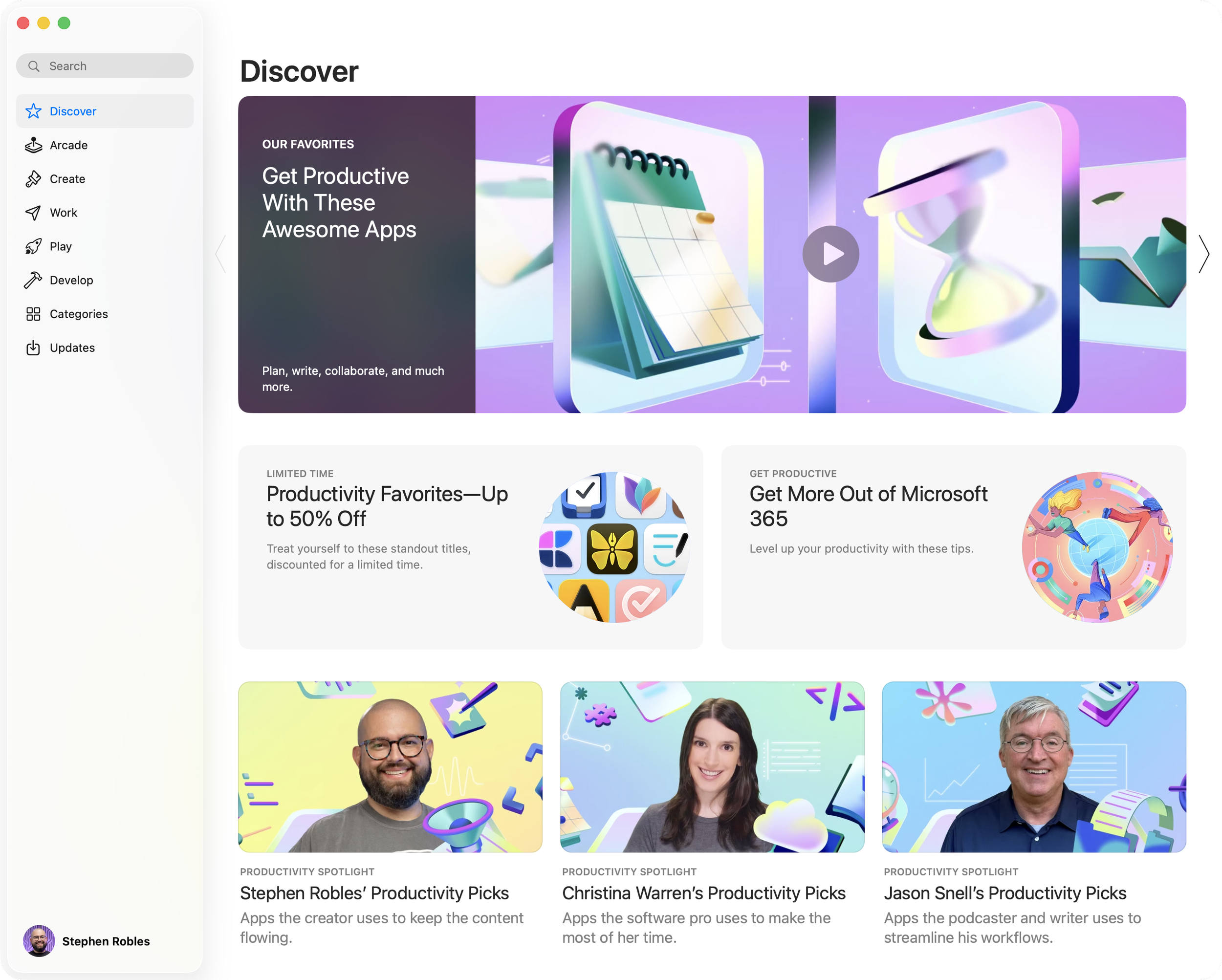 App Store screenshot with multiple stories featured.