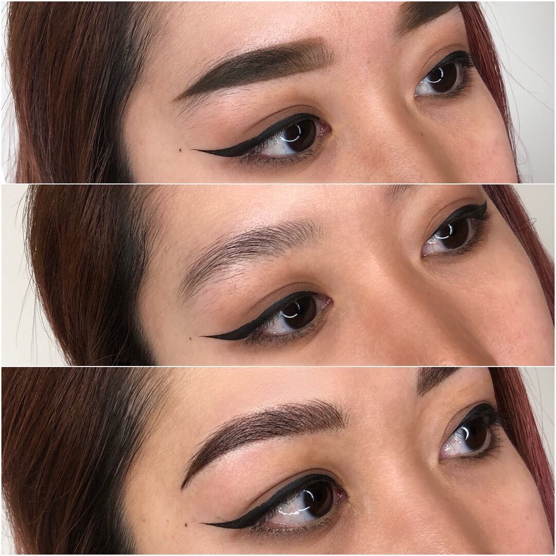 1. Client Makeup
2. Bare Brows
3. Combo Brows 😍

If you are someone who is used to wearing brow makeup on an almost daily basis then I would STRONGLY suggest getting combo brows! It is super customizable and can be anywhere from really light to very