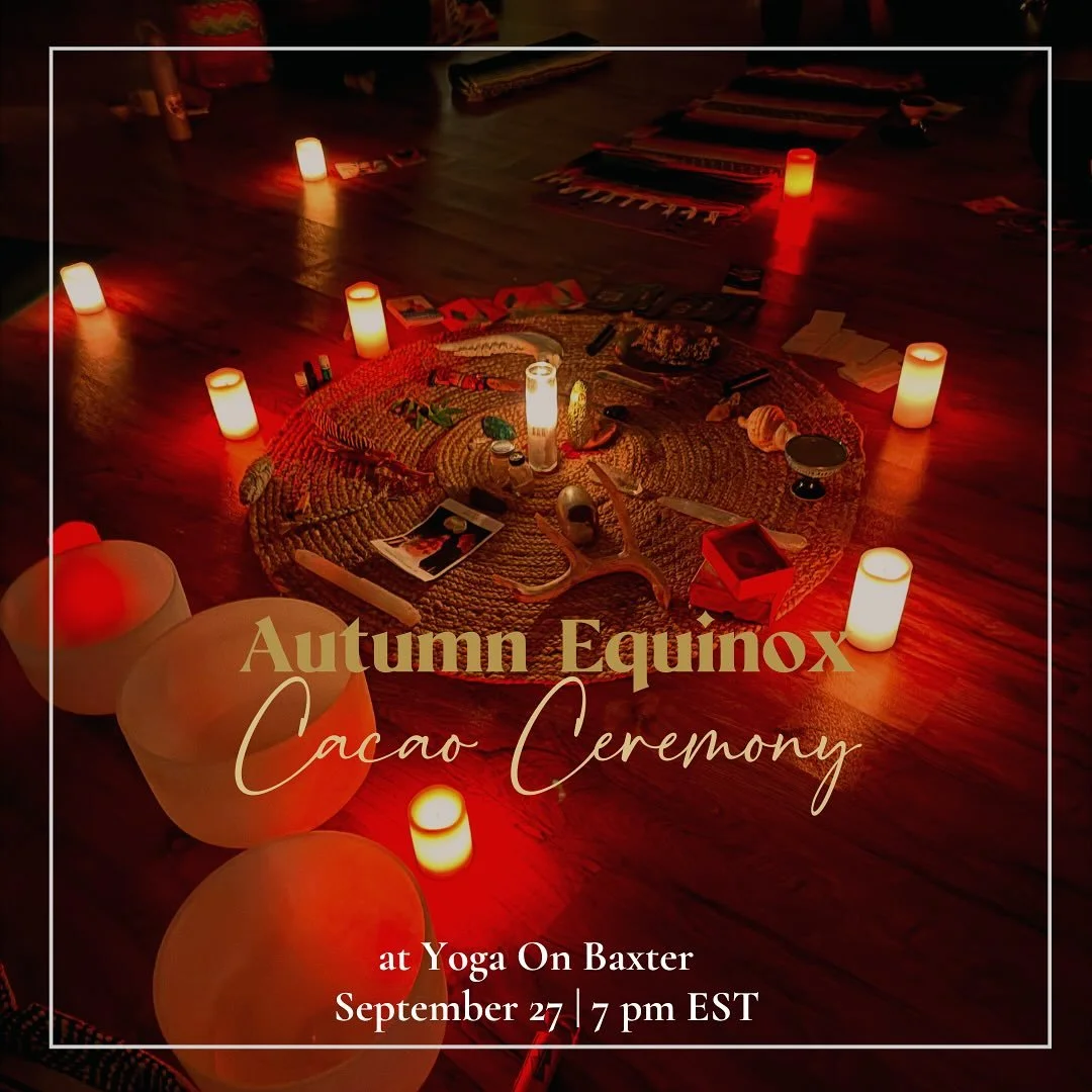 ​🌿✨ A Sacred Circle for the Fall Equinox ✨🌿

This Saturday, I invite you to gather in sacred ceremony as we honor the Equinox and journey inward together.

We&rsquo;ll work with Ceremonial Cacao, Blue Lotus, Mycrodose, and Hap&eacute;, accompanied 
