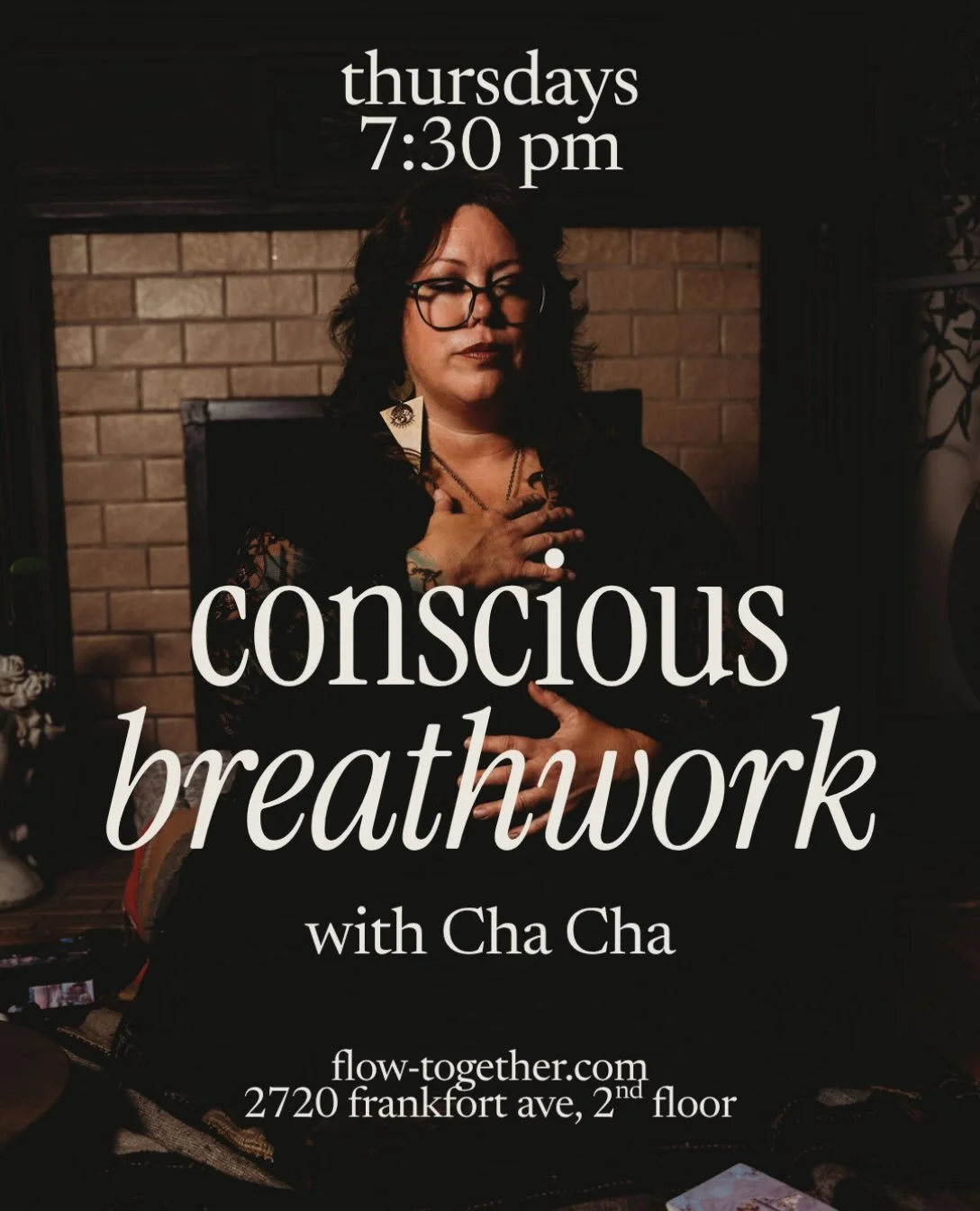 Join me on thursdays at @flowtogetherstudio for conscious breathwork from 7:30- 8:45 pm. 

This holotropic style breathwork journey is designed to support nervous system regulation, somatically release stored tension, and create space for deep medita