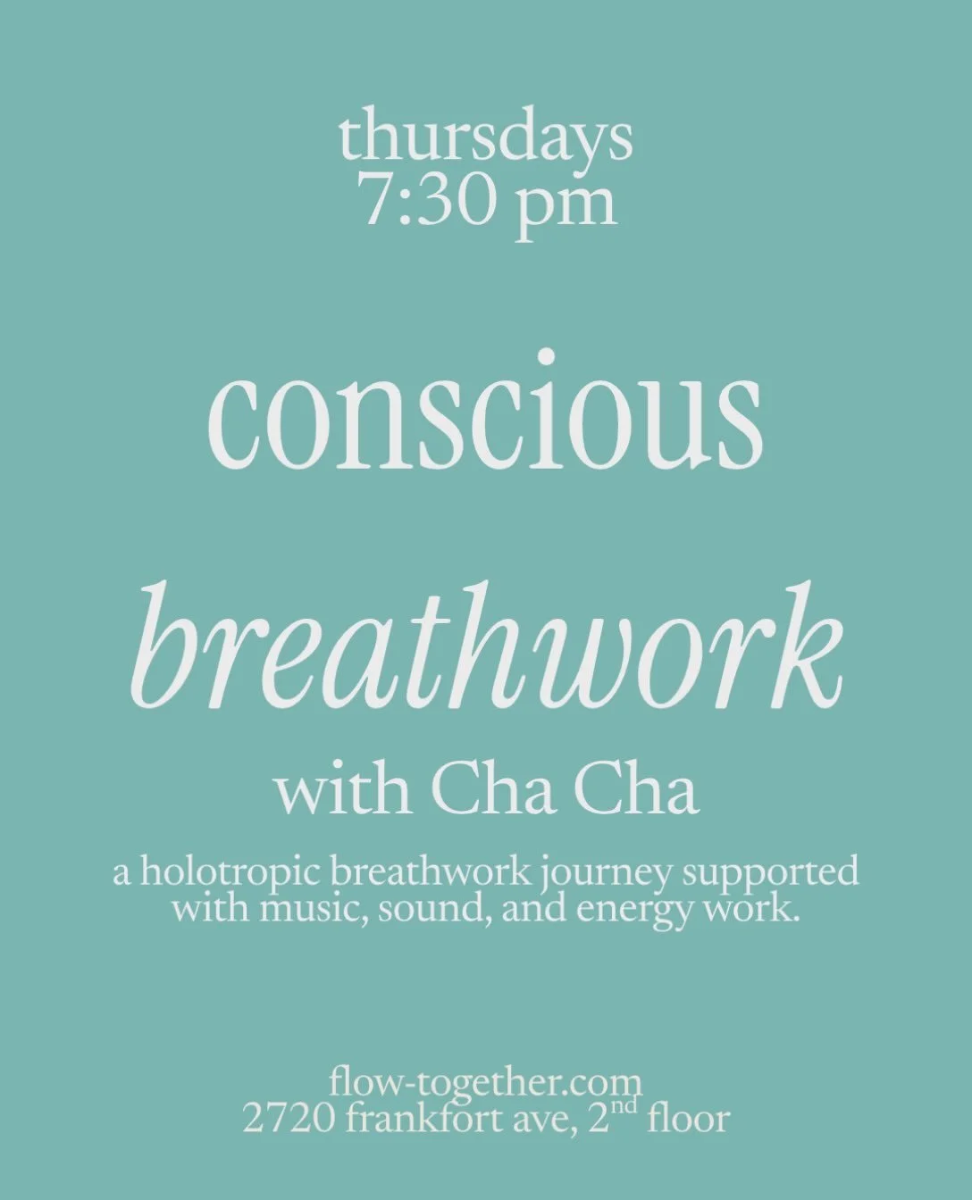 Come breathe together in community. 💨 

Conscious Breathwork combines conscious connected breathwork with a shamanic journey, creating space to soften, surrender, and reconnect within.

This holotropic-style journey supports nervous system regulatio