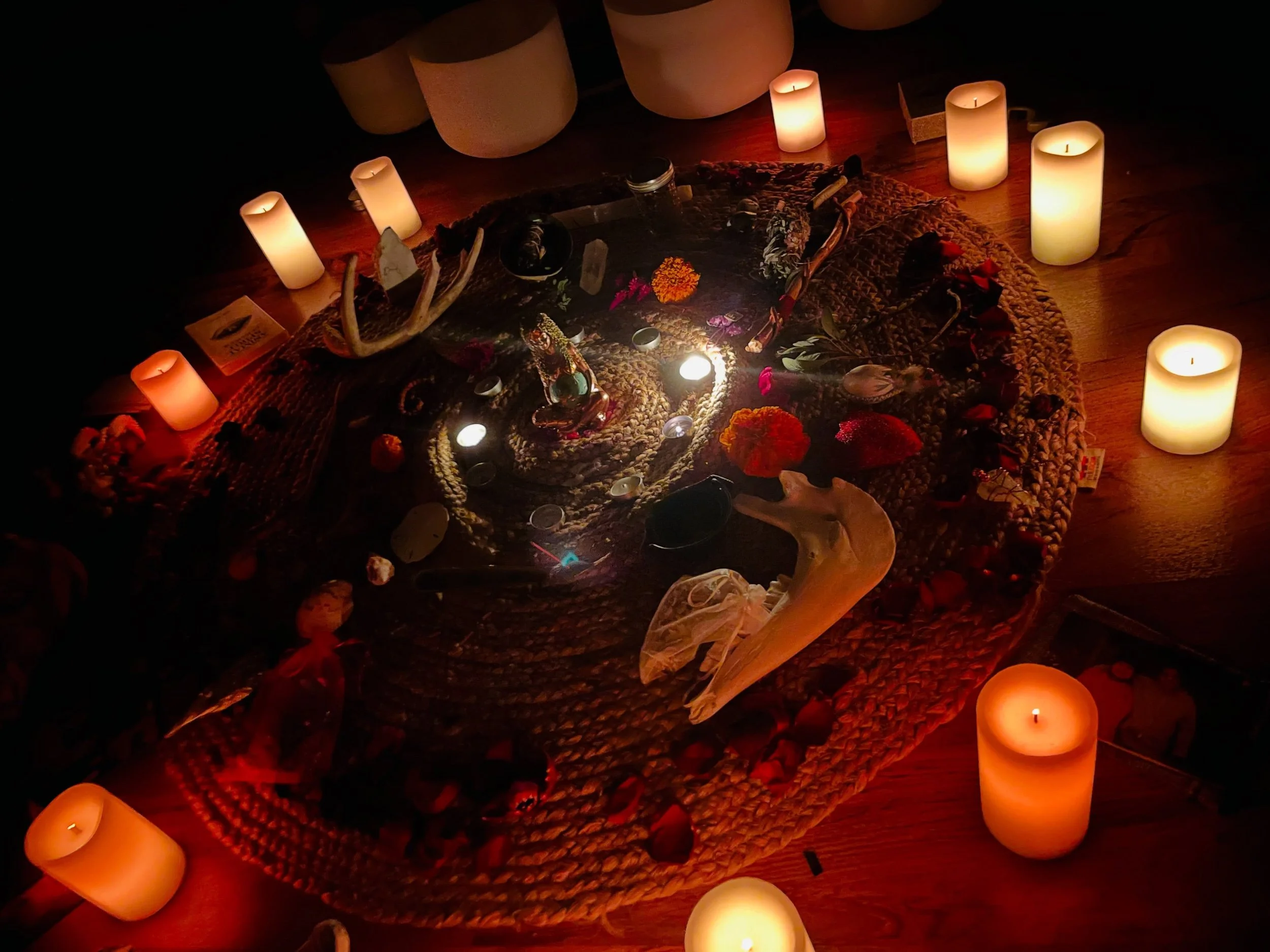 Join me at @flowtogetherstudio for a Samhain Ceremony this Saturday, October 31 at 2 pm. 

We will honor Samhain, the end of harvest and the turn toward winter. This is a time to honor your ancestors and beloved departed, release what has come to com