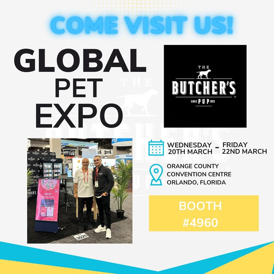 We&rsquo;re pumped to be exhibiting @globalpetexpo this year! Come find us at booth #4960. The Butcher&rsquo;s Pup can&rsquo;t wait for a fantastic show ahead! 🐾 #GlobalPetExpo #Booth4960 #TheButchersPup