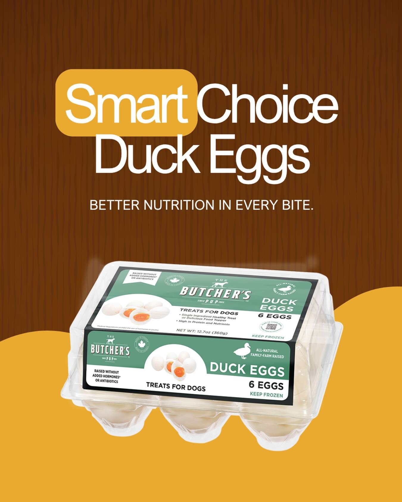 Our duck eggs are packed with protein, nutrient-rich, and an easy way to add variety to your dog&rsquo;s bowl! These duck eggs are a wholesome treat your pup will love. Made with the same quality standards you know and trust from The Butcher&rsquo;s 