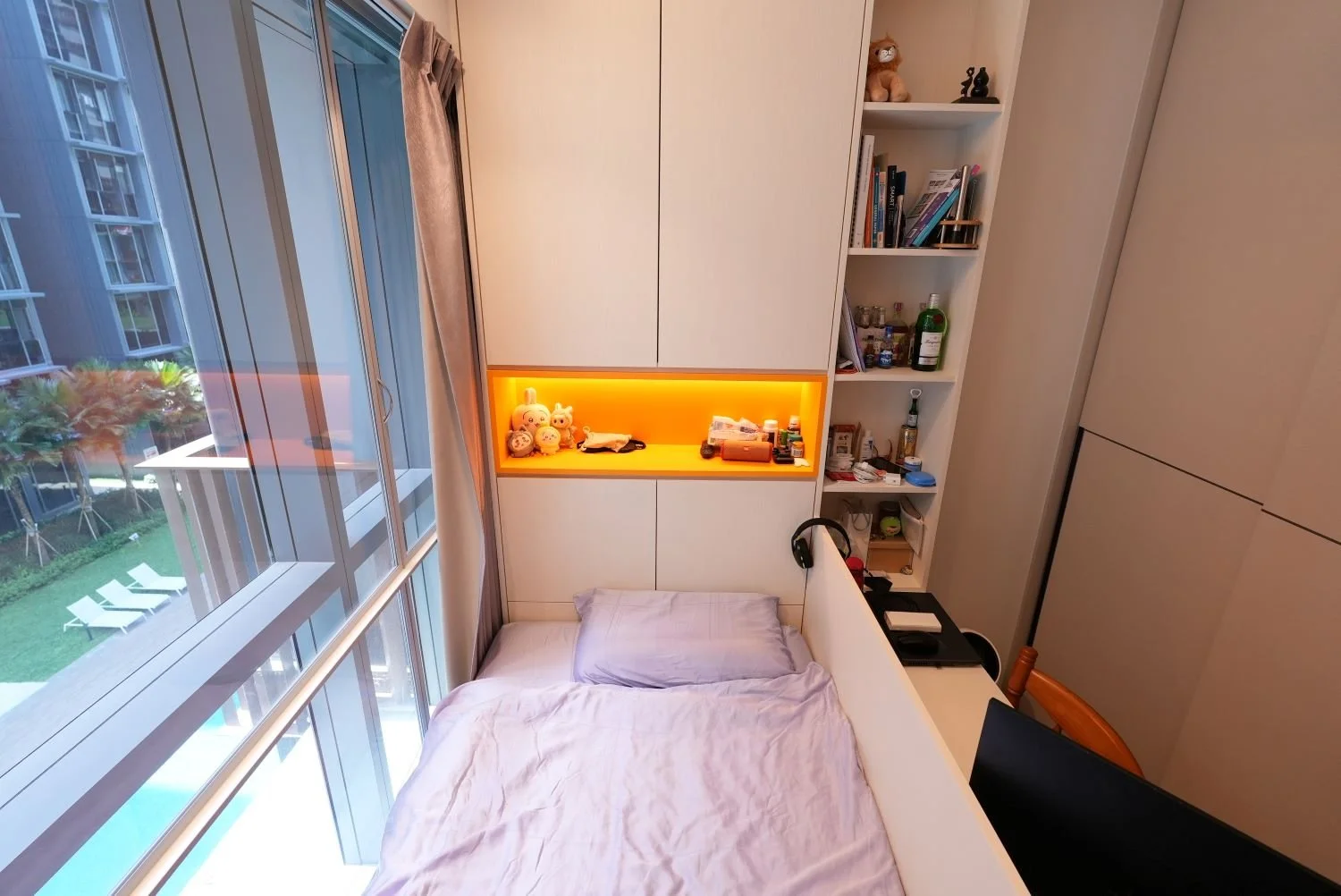 Yishun Close 3 Bedder condominium bedroom with window-side study area