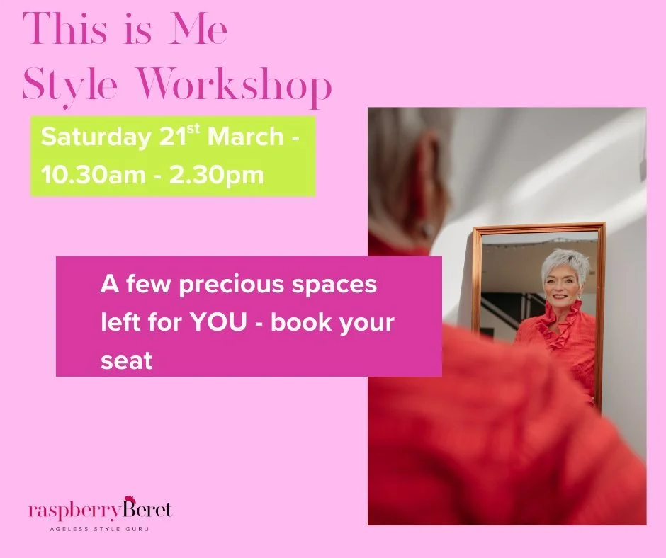 Autumn is such a great season....to reassess your style, your wardrobe and how you show up as you every day. 
'This is Me Workshop on 21st March is the perfect time to cut through all the noice about what we should and should not wear for our Age or 