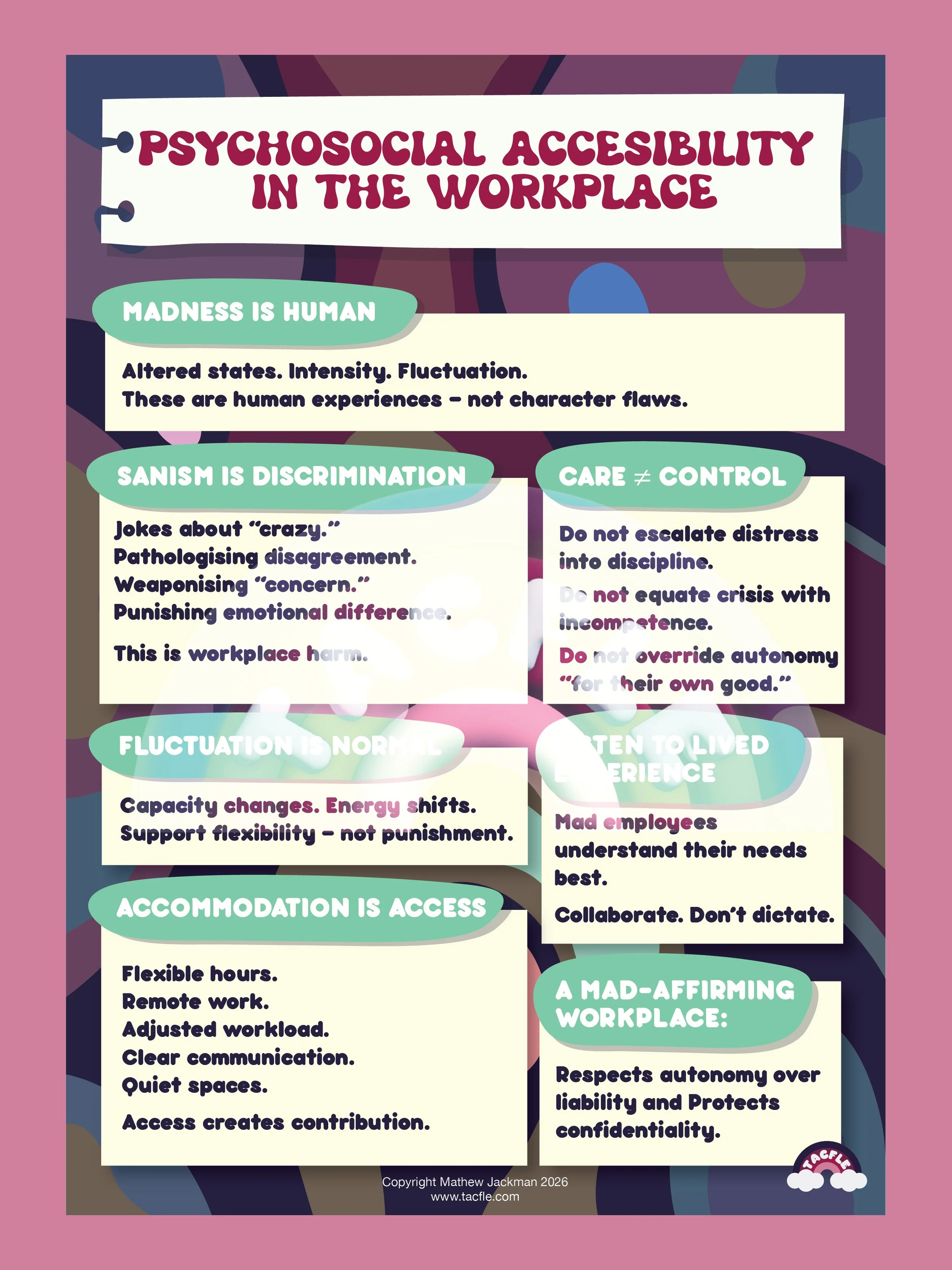 Psychosocial Accessibility in the Workplace Poster
