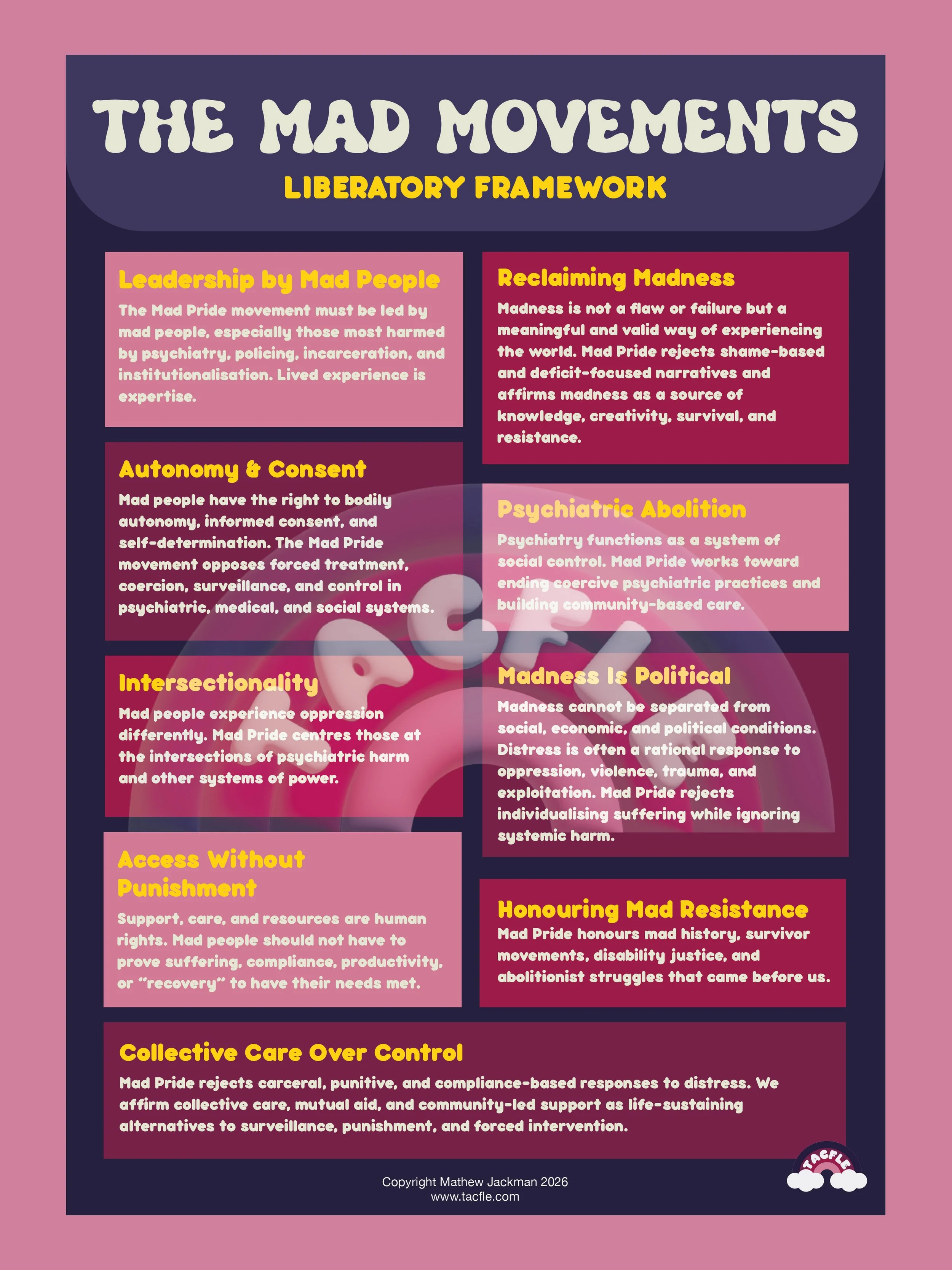 The Mad Movements: Liberatory Framework Poster
