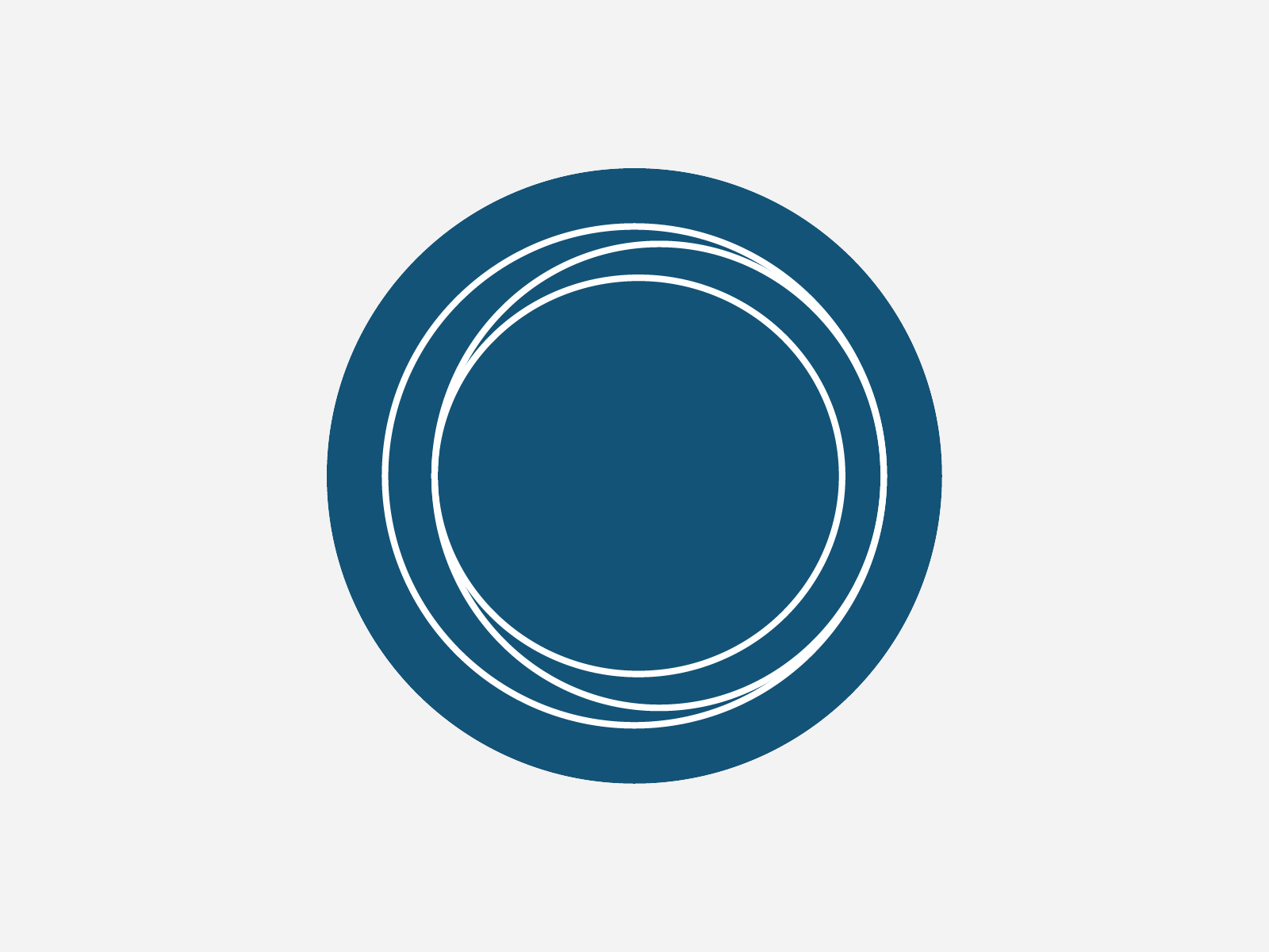 A graphic of concentric circles in shades of blue and white on a light gray background.