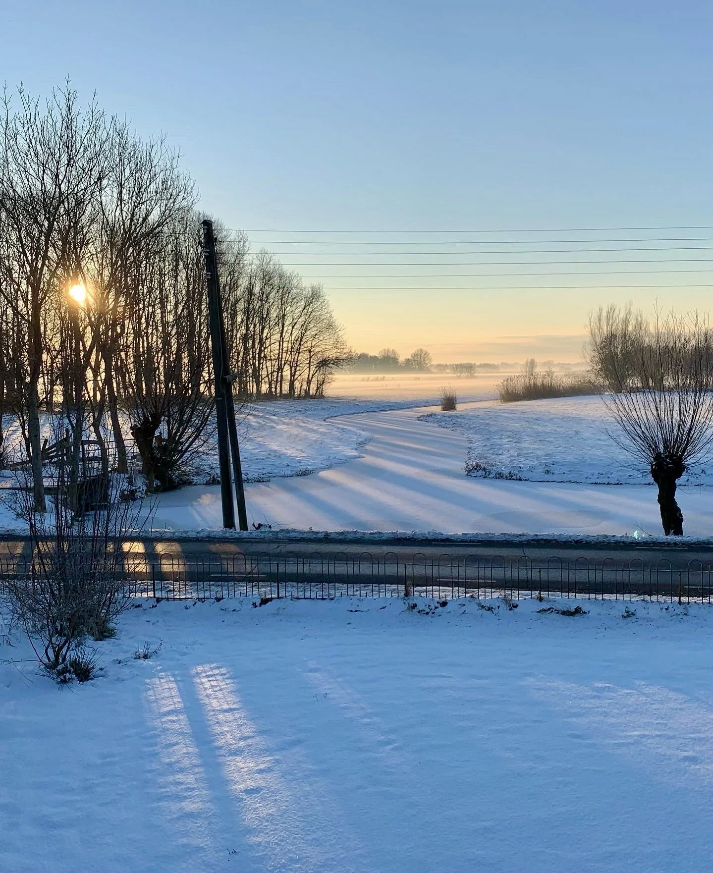 2024 sneeuw mist uitzicht hollands landschap