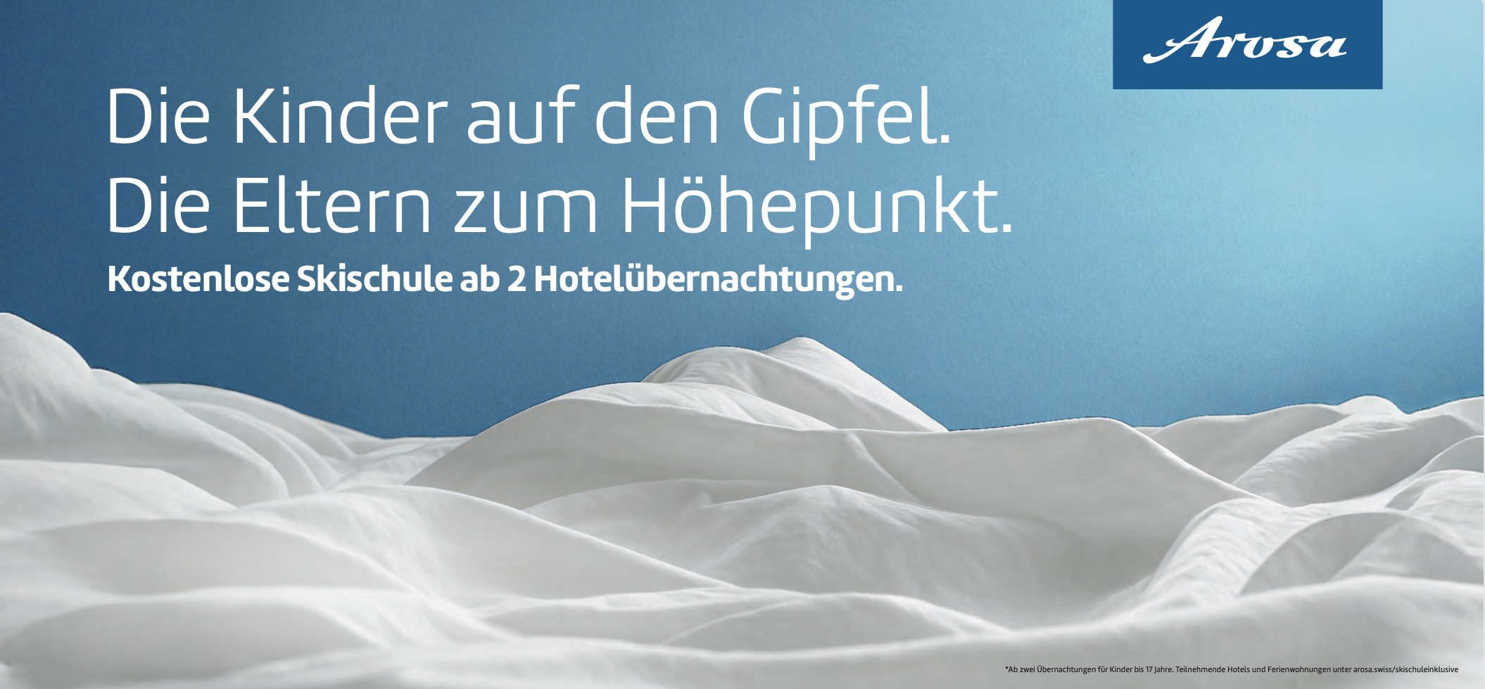 Headlinekampagne für Skiferien in Arosa