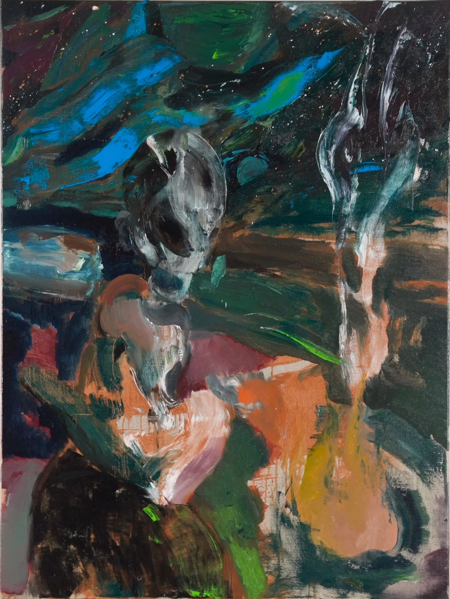 Marc pilgaard art painting the visitor alien bonfire