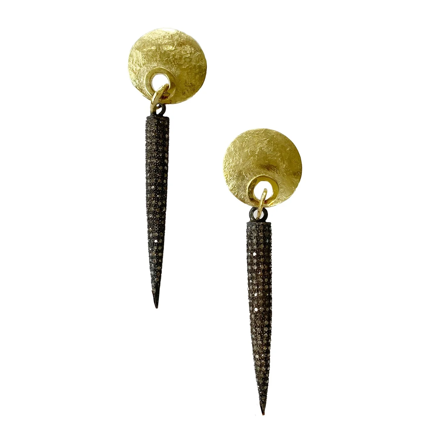 Porthole Pave Spike Dangles