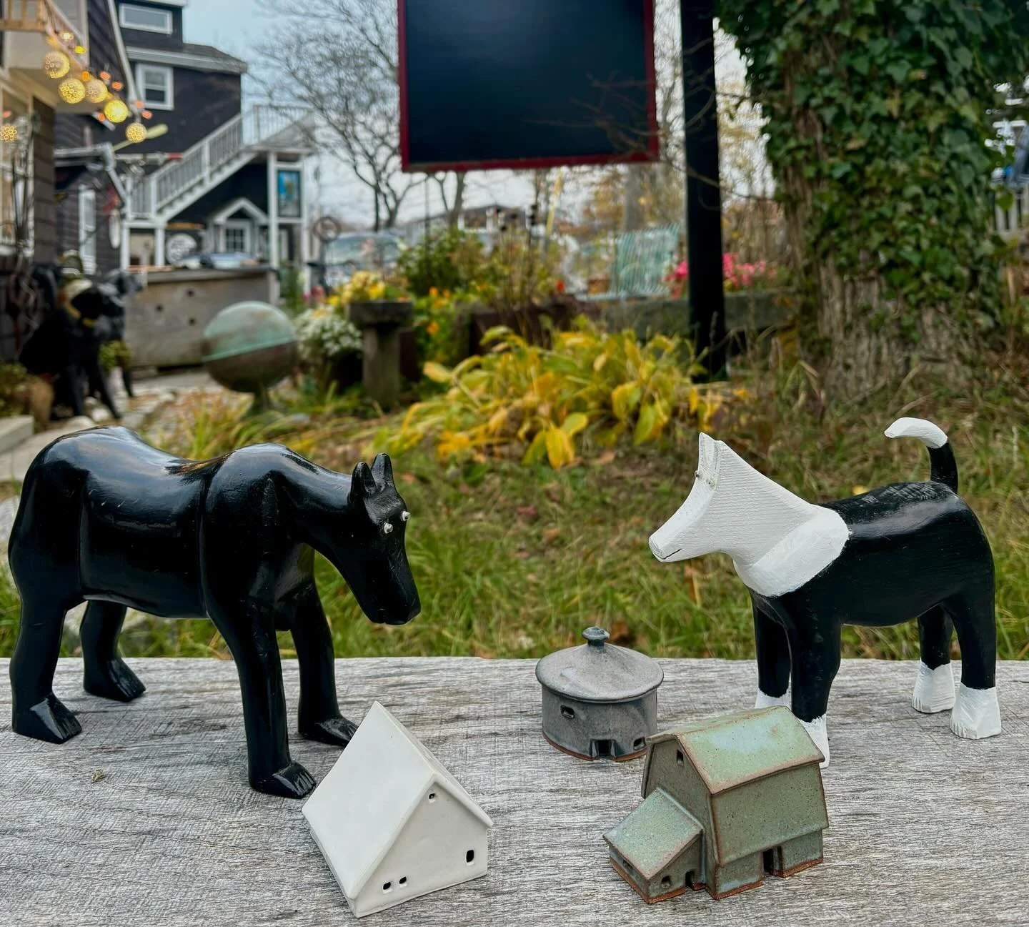 We have so many one of a kind treasures at the gallery! 🏠🐕&zwj;🦺💗

Like these handmade wooden animals and ceramic houses. Guaranteed to lift your spirits and elevate your space! 💫

Come find unique gifts for all your loved ones at 17 Rocky Neck 