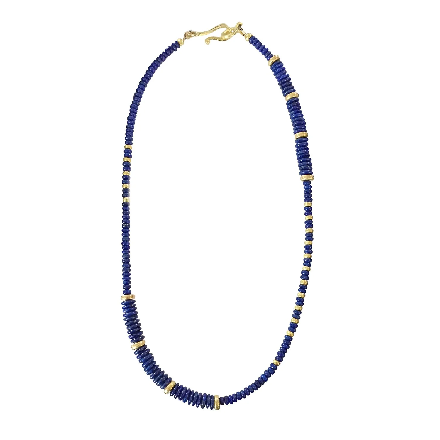 26 Polished Round and Disc Lapis Bead Double-strand Necklace 1-24-2020.jpg
