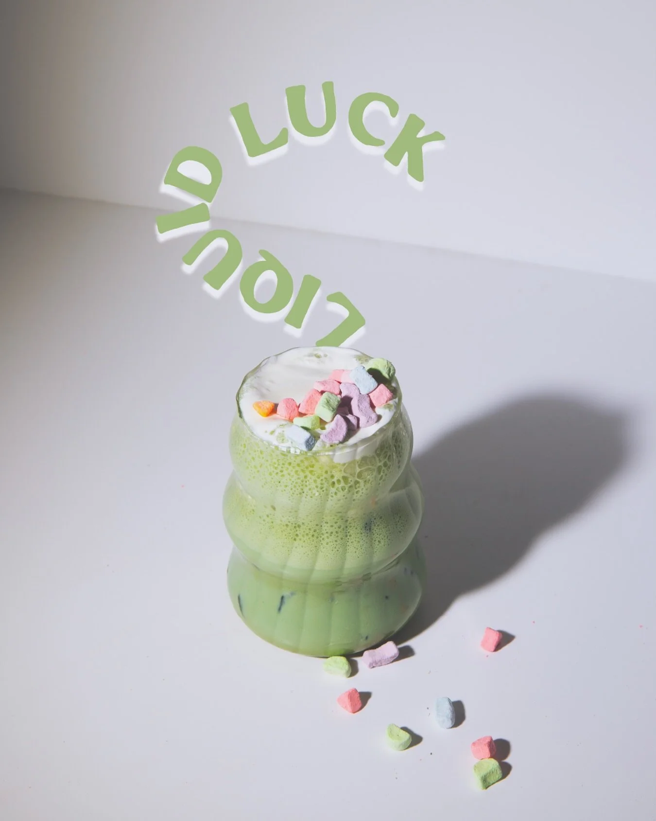 🍀 AVAILABLE THIS MONTH ONLY 🍀 

A Matcha with Toasted Marshmallow, White Mocha, topped with Marshmallow Cold Foam and dehydrated Marshmallows.

It&rsquo;s nostalgia and luck in a cup 🌈