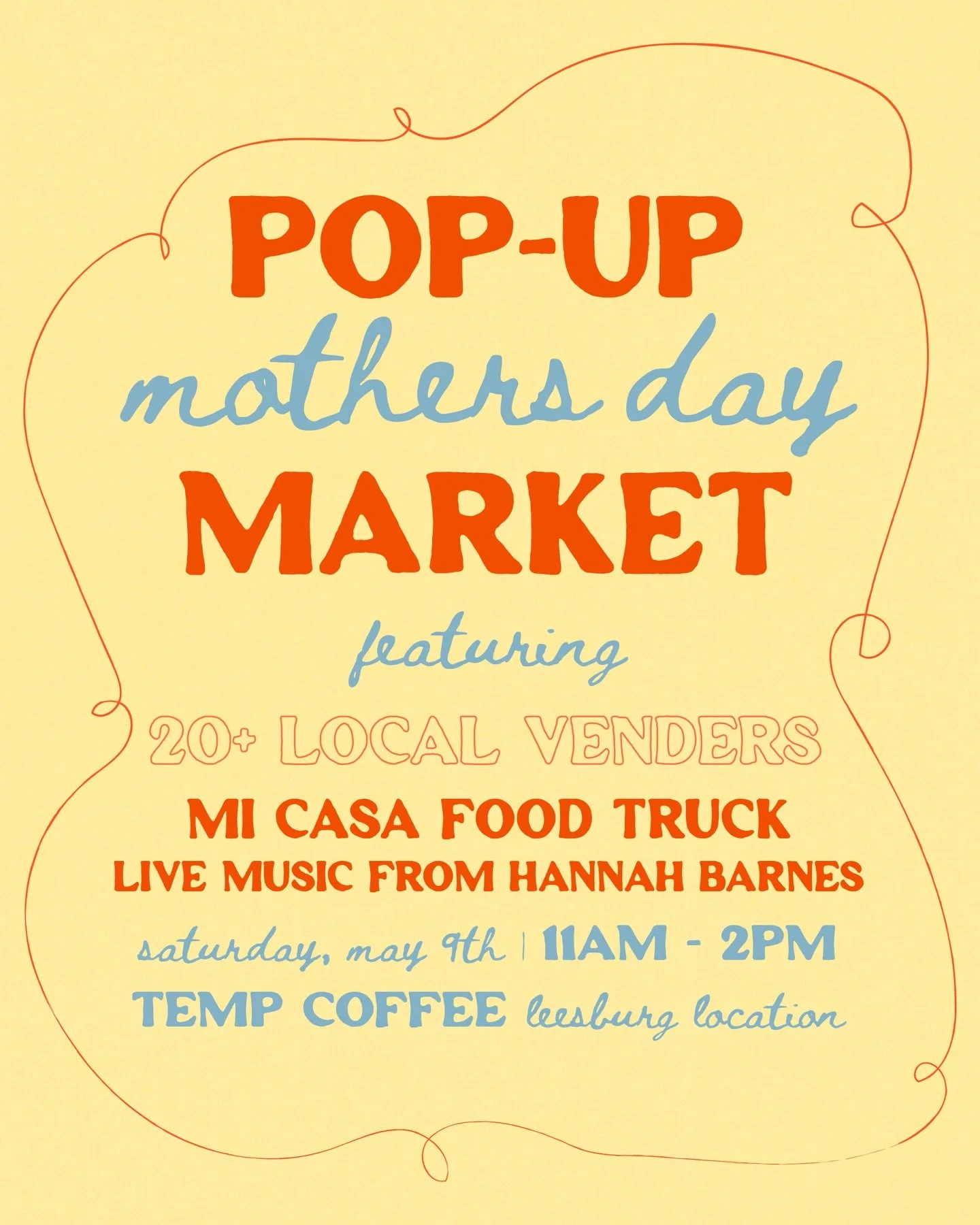 Join us at our Leesburg location for a special Mother&rsquo;s Day Pop-Up featuring 20+ local vendors from 11AM&ndash;2PM&mdash;perfect for finding thoughtful gifts, treats, and something unique for the moms in your life.

We&rsquo;ll also have delici