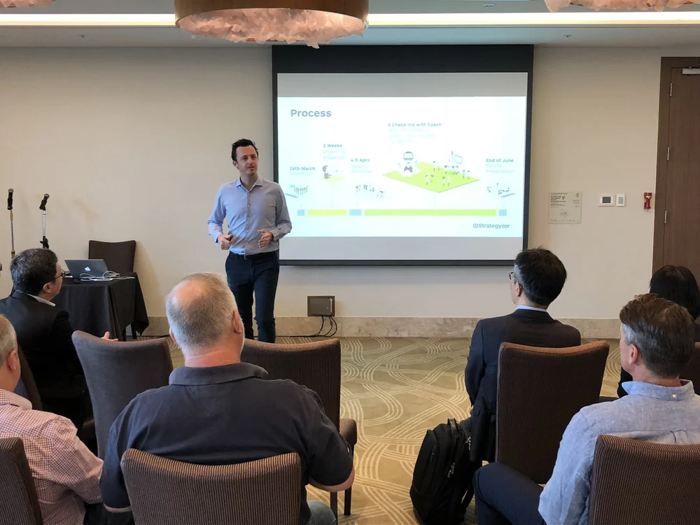  Greg Bernarda kicking-off our 2-day ideation workshop with the 5 teams we were coaching throughout 12-week of innovation sprint 