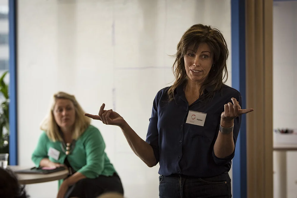  Fiona Ingram facilitates the group exploration of our desired future through generative questioning 