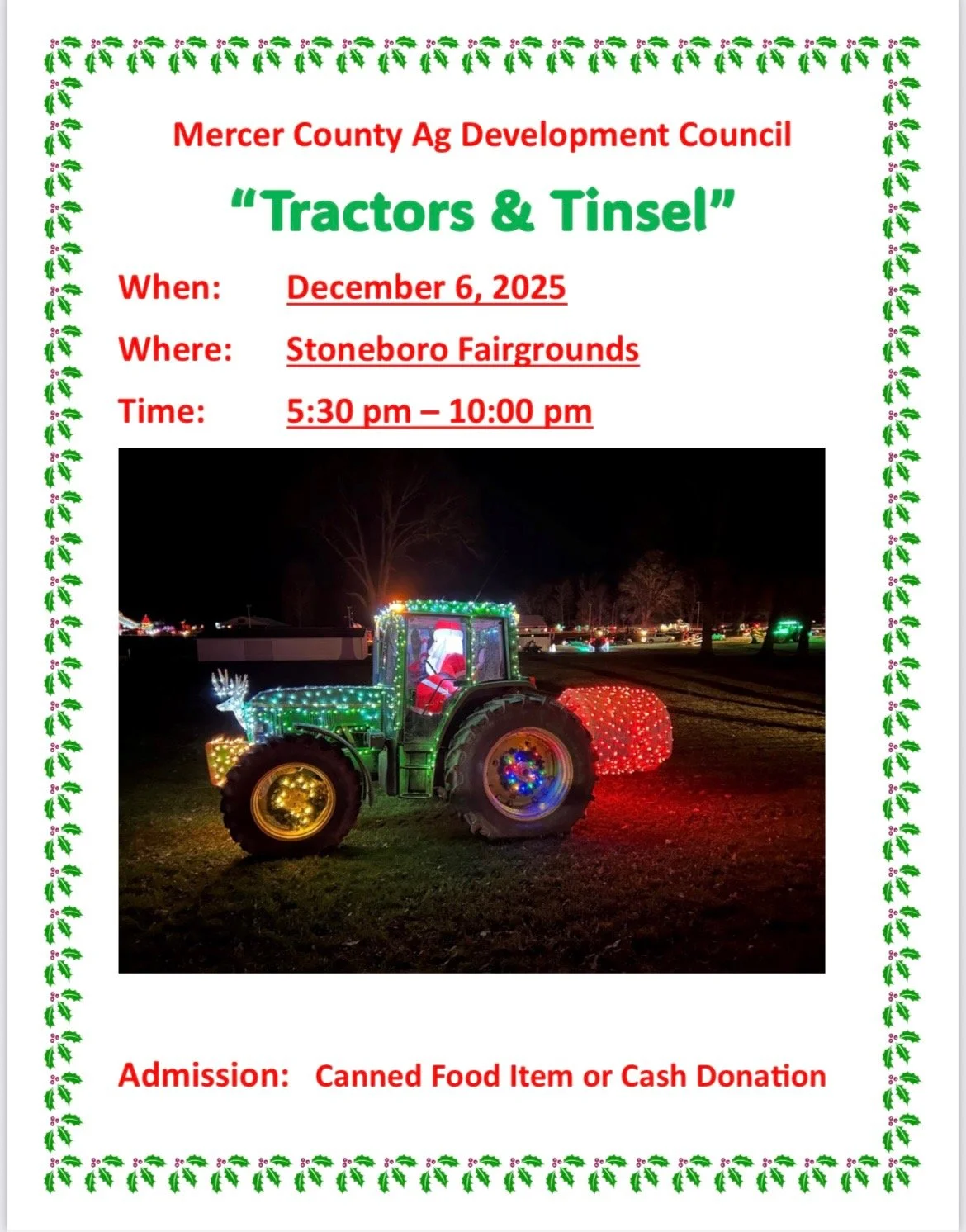 Tractors &amp; Tinsel Drive Thru "Parade"