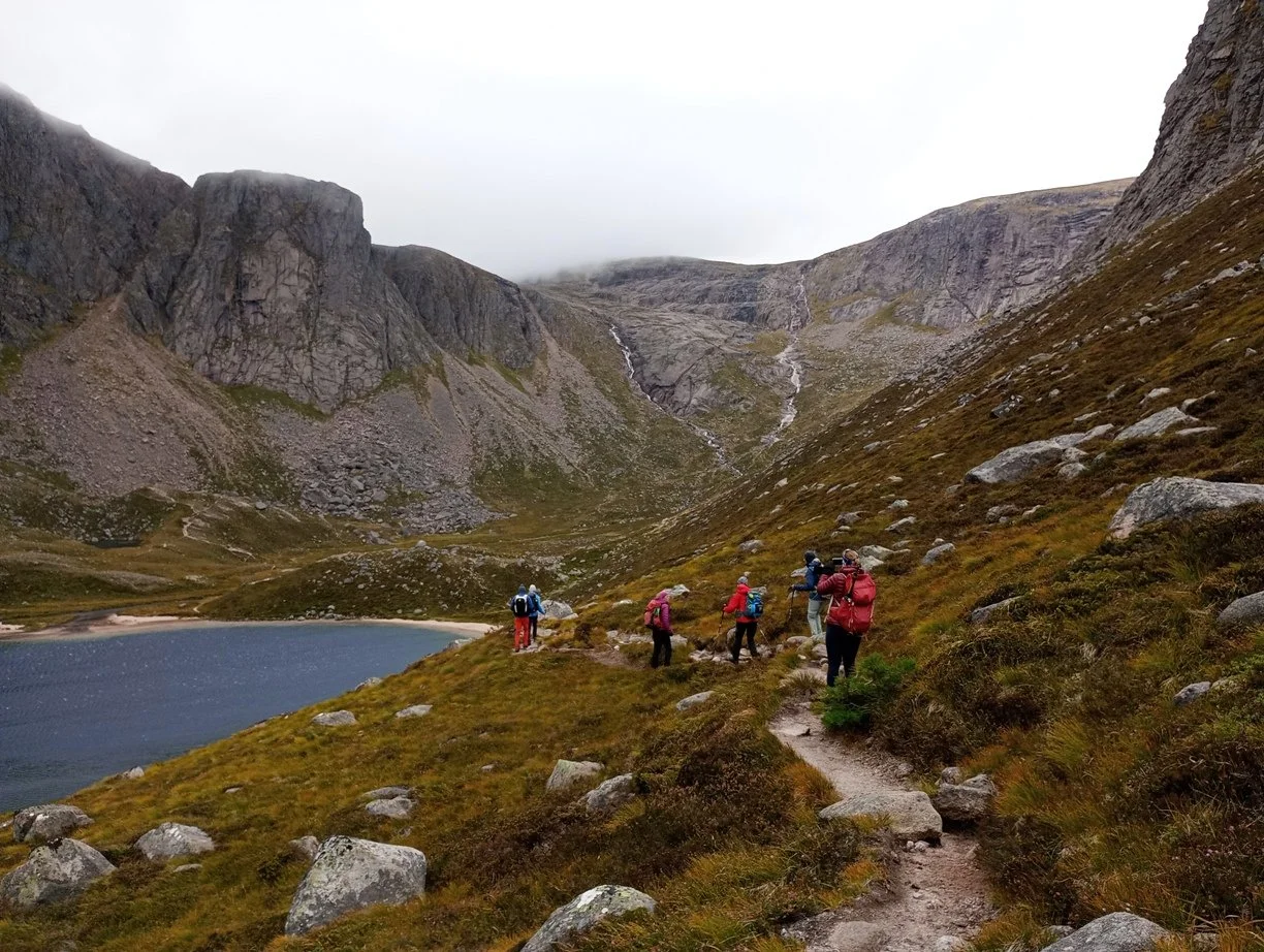 Towards the Shelterstone and Loch Avon slabs