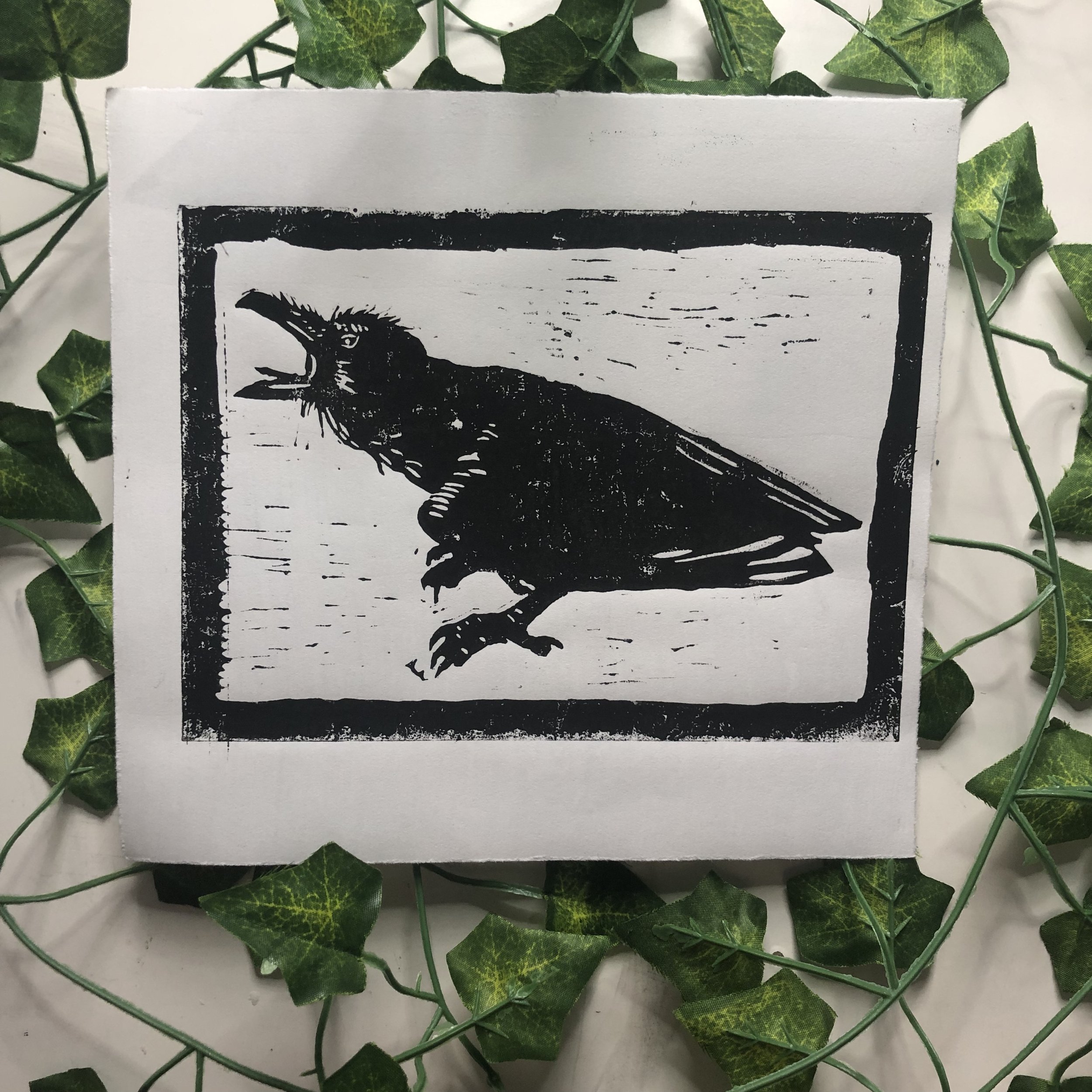 Raven Lino print