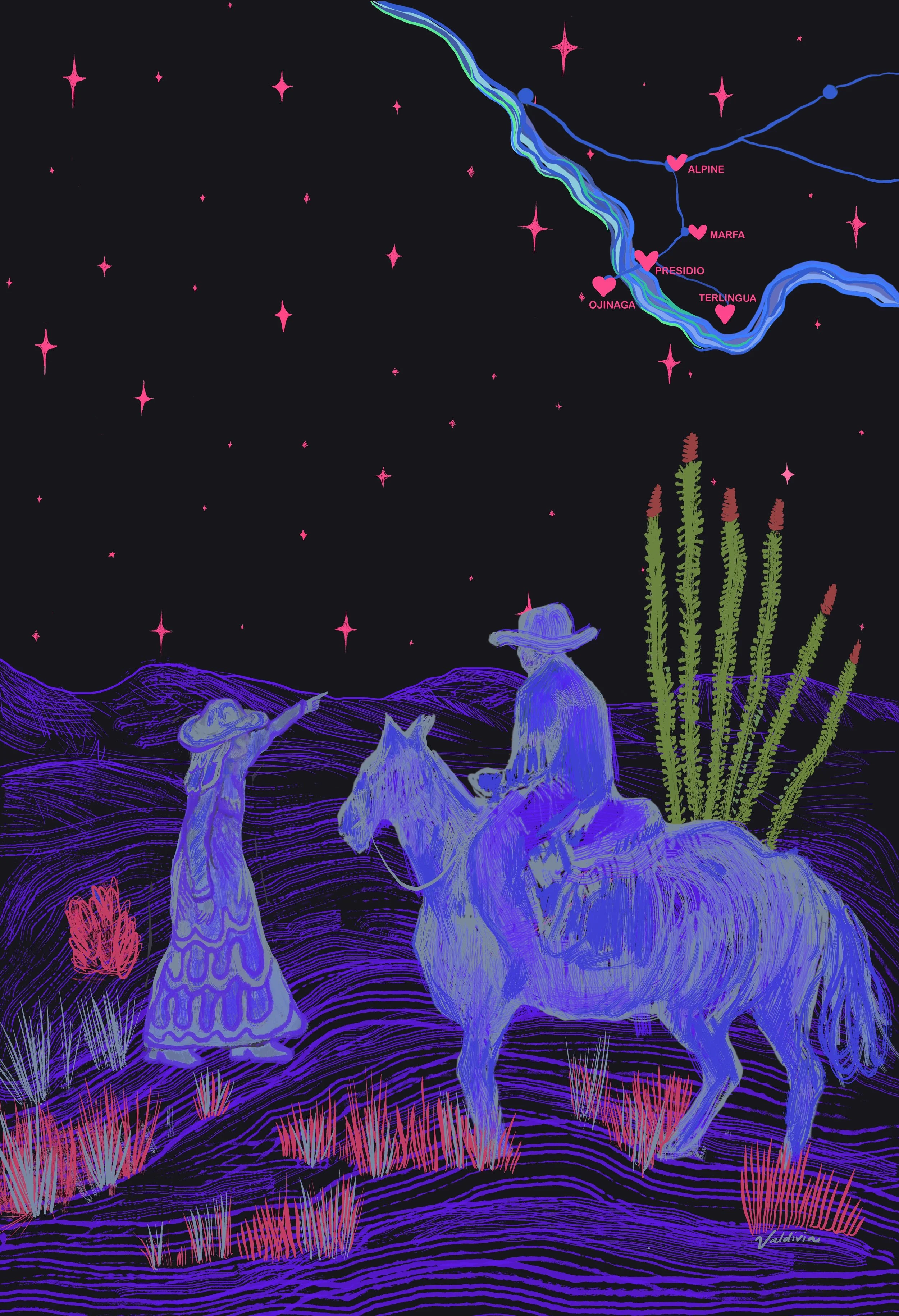 Marfa Lights Festival Poster Design 2024