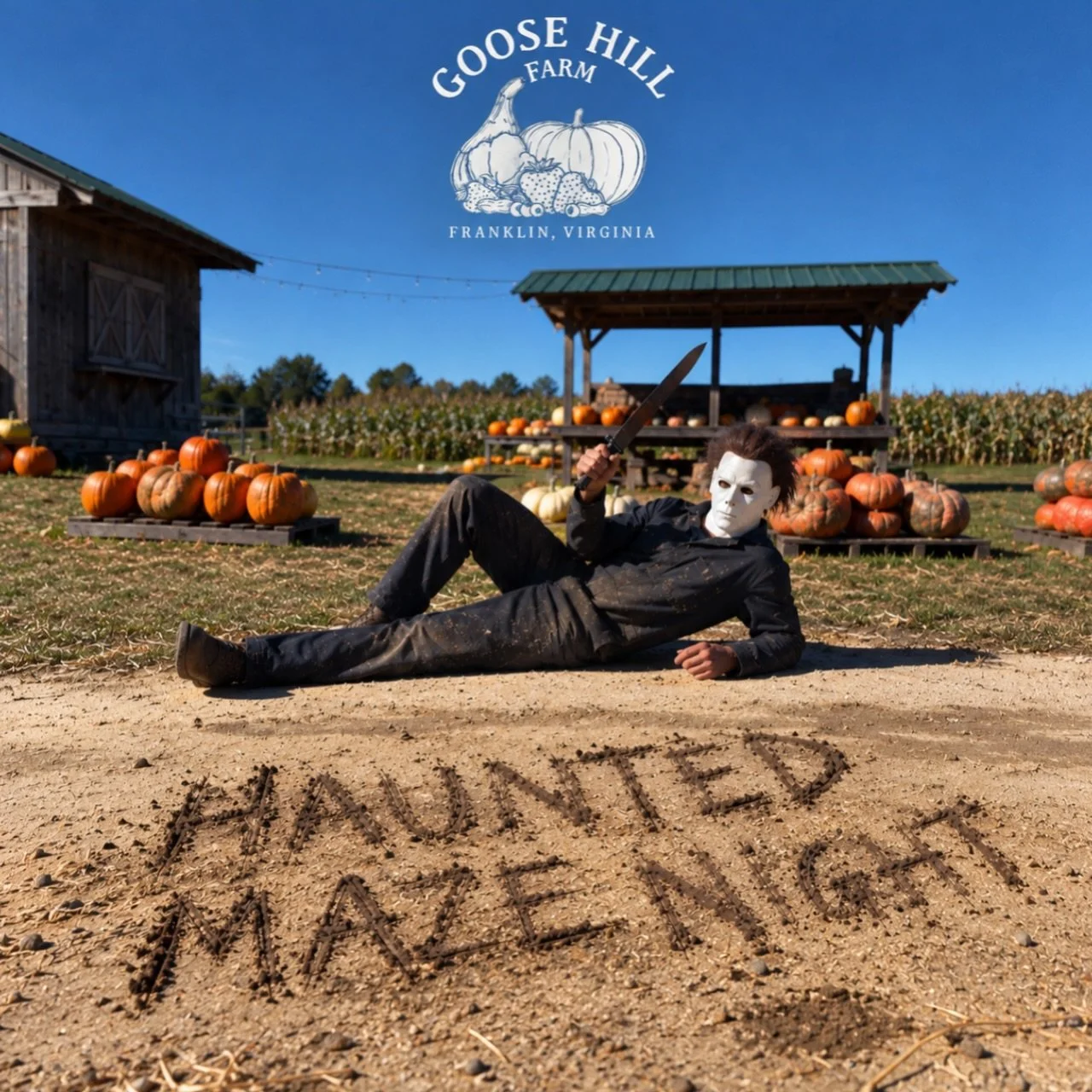 🎃🔪 TONIGHT&rsquo;S THE NIGHT! 👻🌽

Are you brave enough to enter the maze after dark? 😱

Join us at Goose Hill Farm for our HAUNTED NIGHT MAZE! The corn is tall, the night is dark, and you never know what might be lurking around the next corner&h