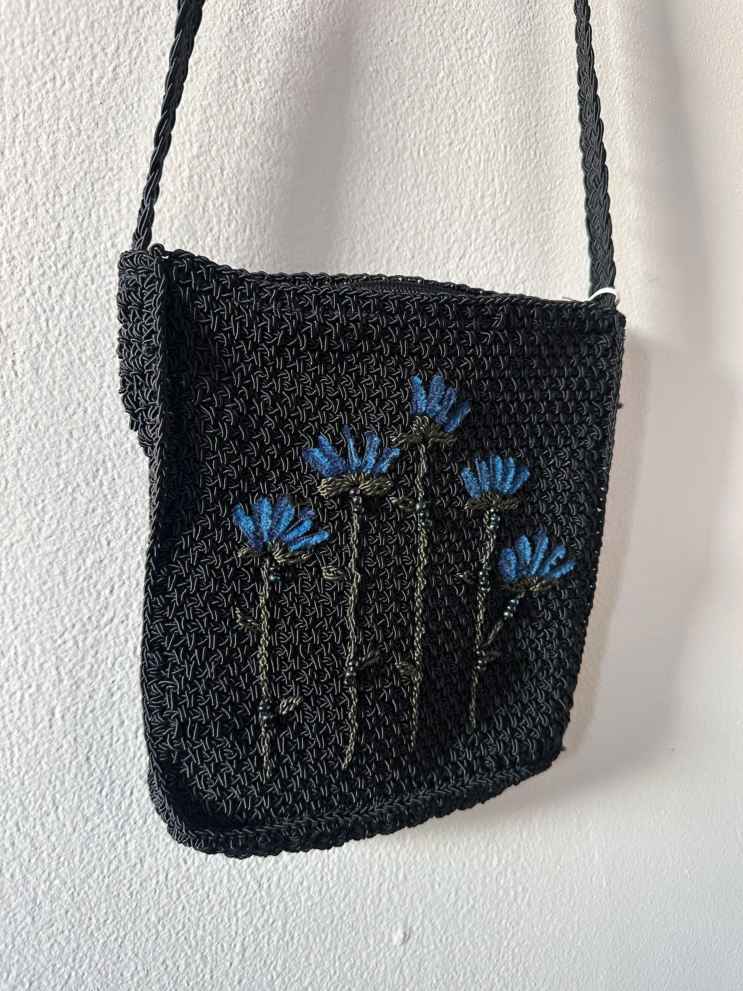 Embroidered Crochet Bag