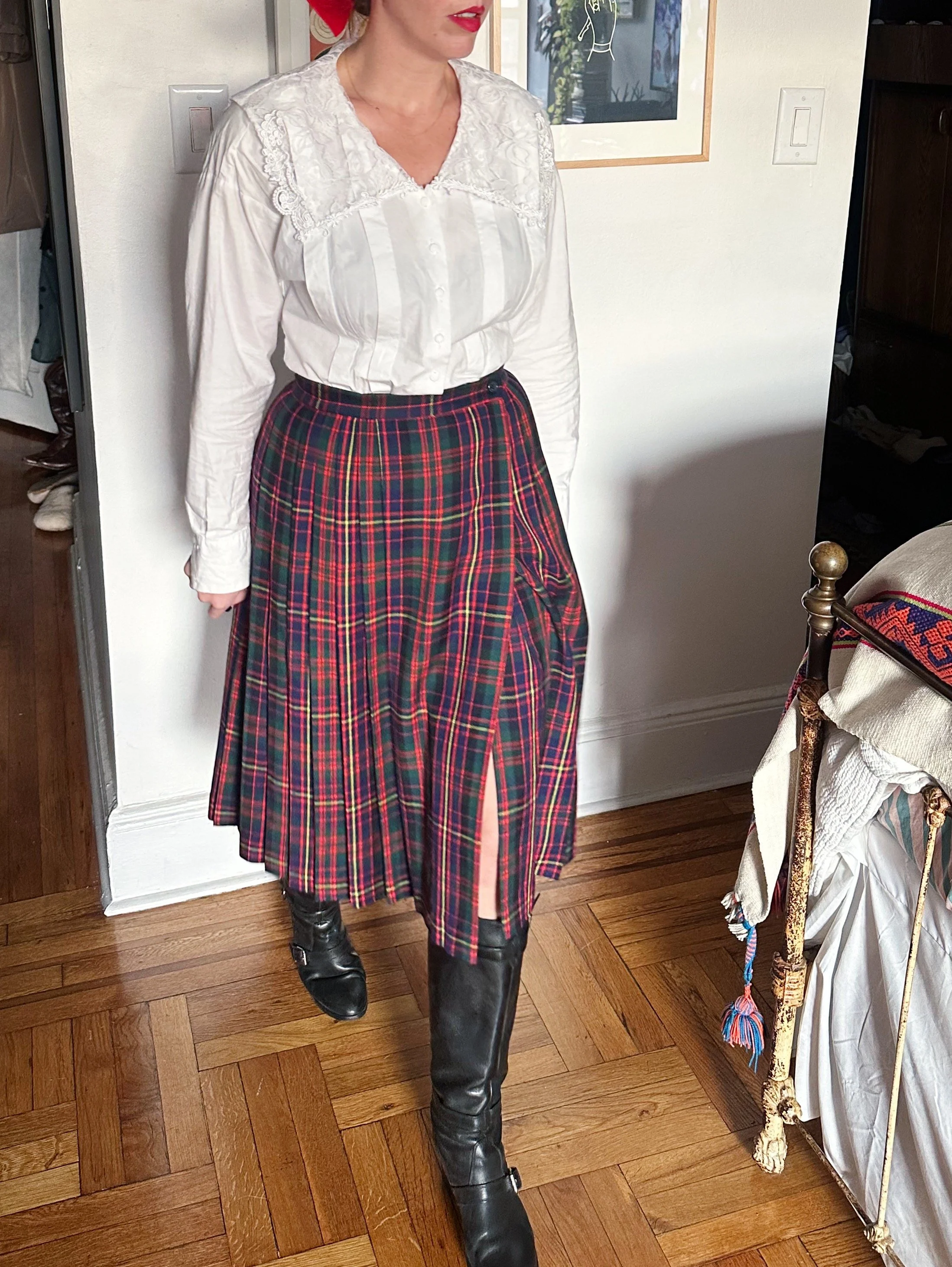 Vintage F.A. Chatta LTD Tartan Wrap Skirt