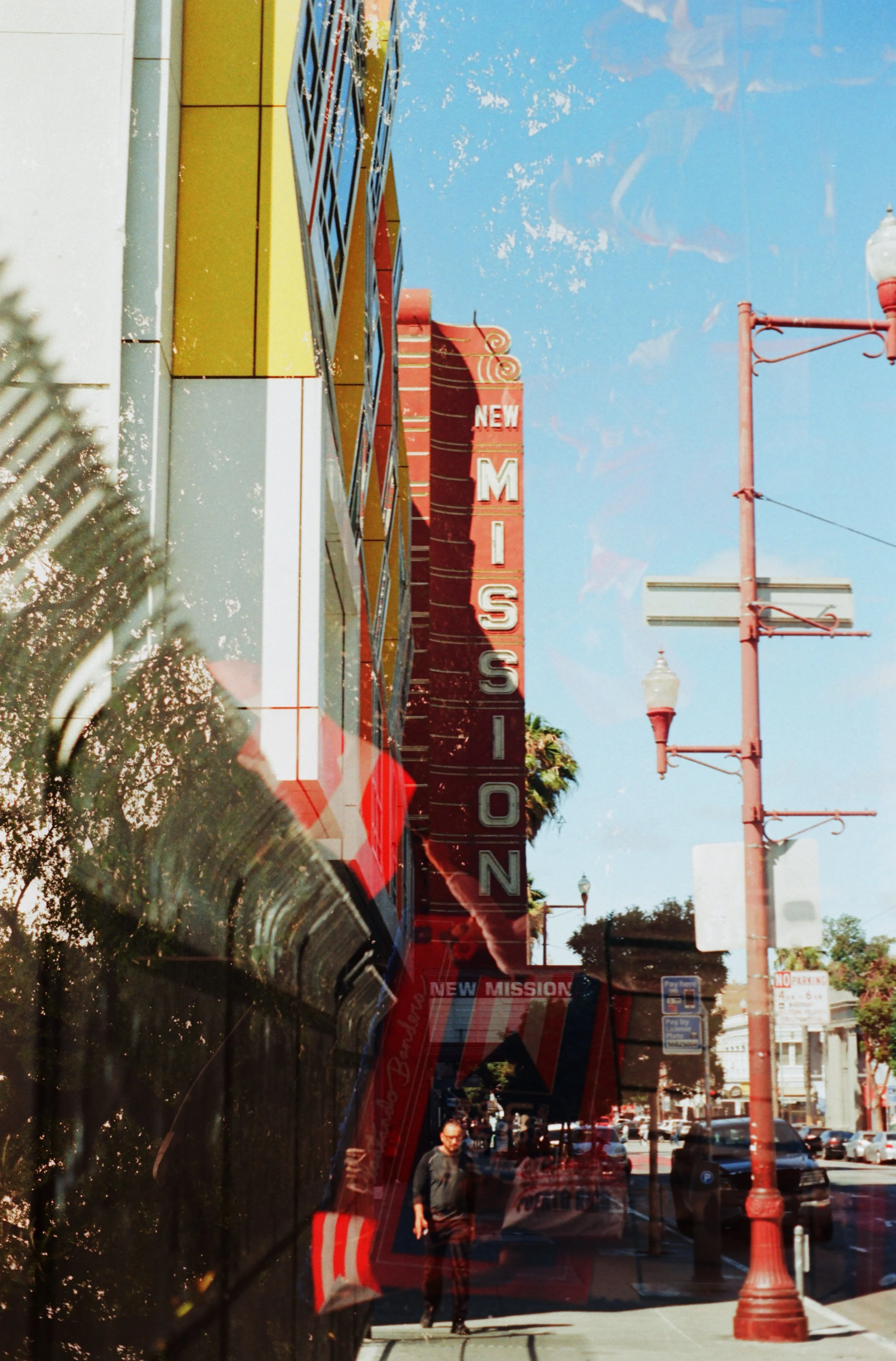 Double exposure featuring SF and NY.