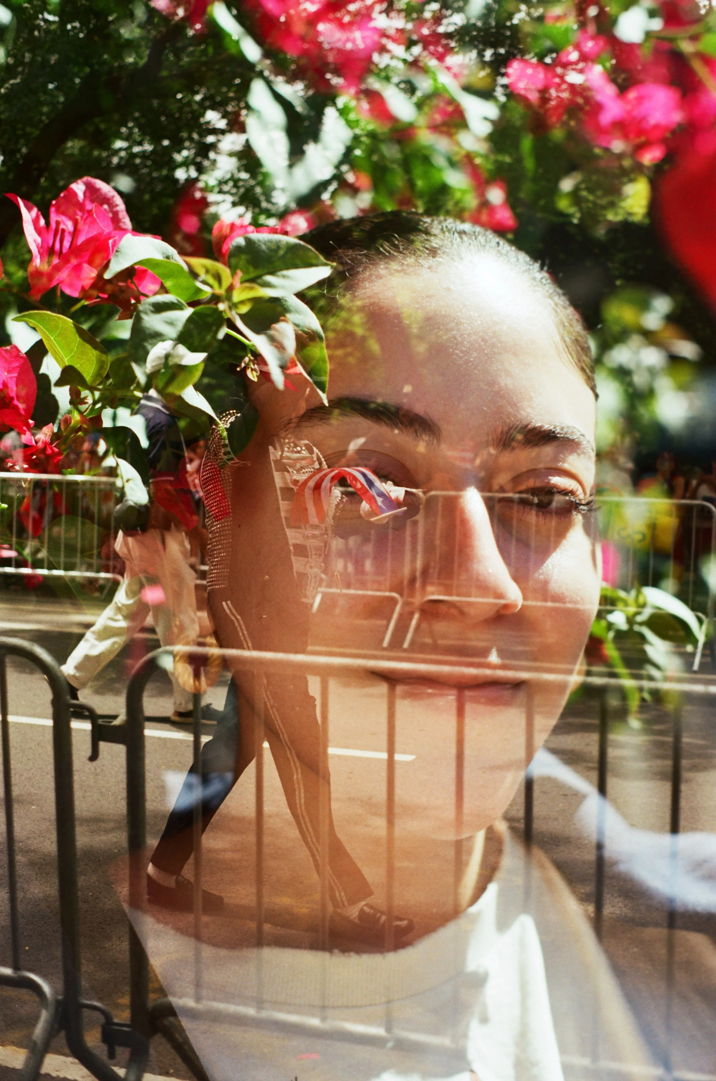 Double exposure featuring SF and NY.