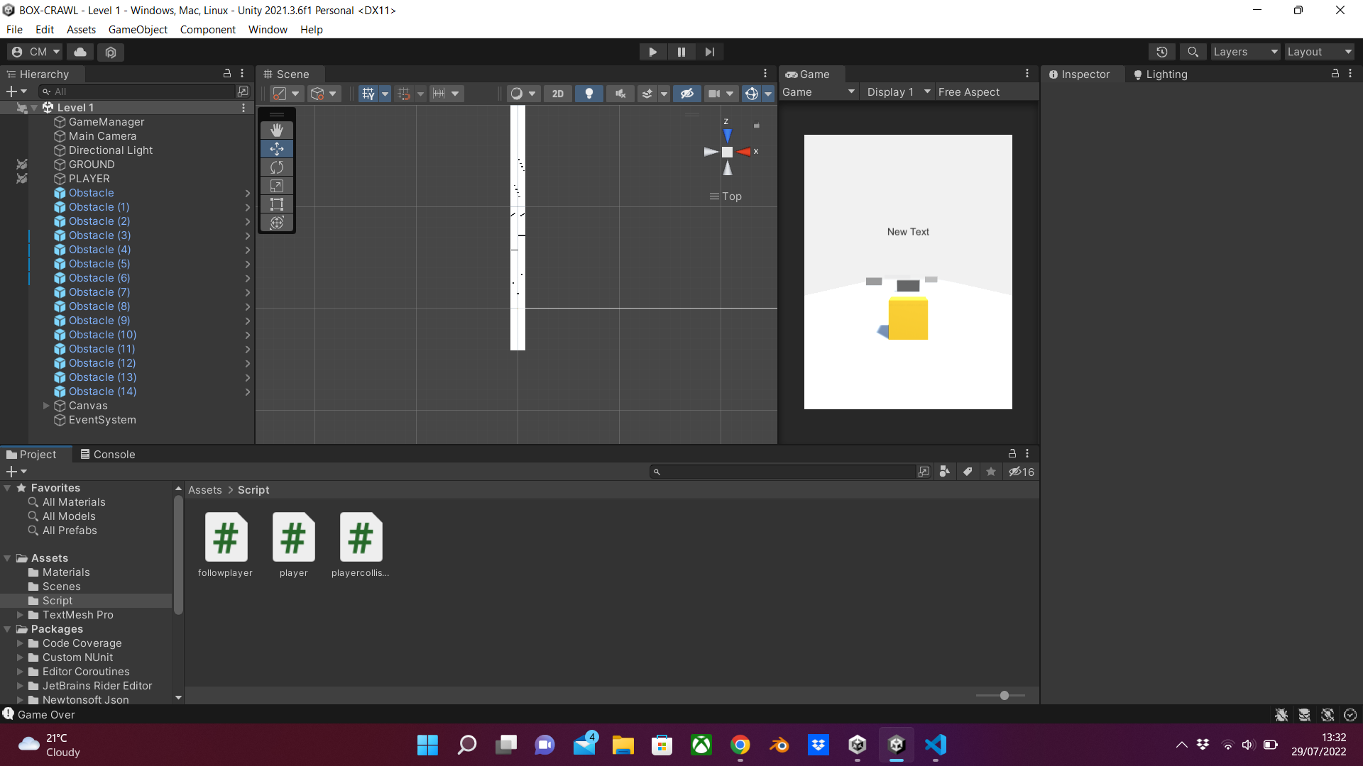 I Tried Game Development in Unity… — @chriswastyping