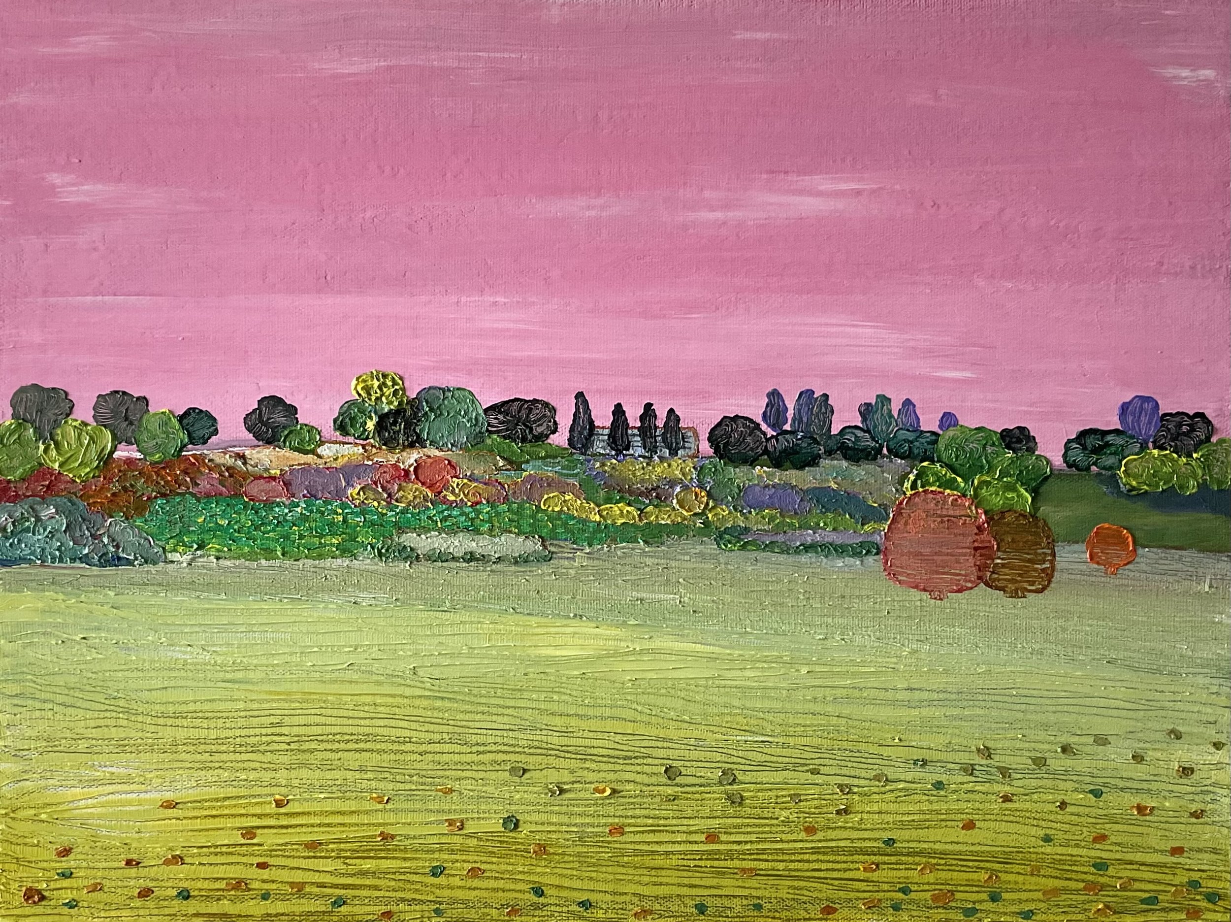 Walking with You No.4, 12x16x1.5 in, acrylic and oil on canvas, 2024