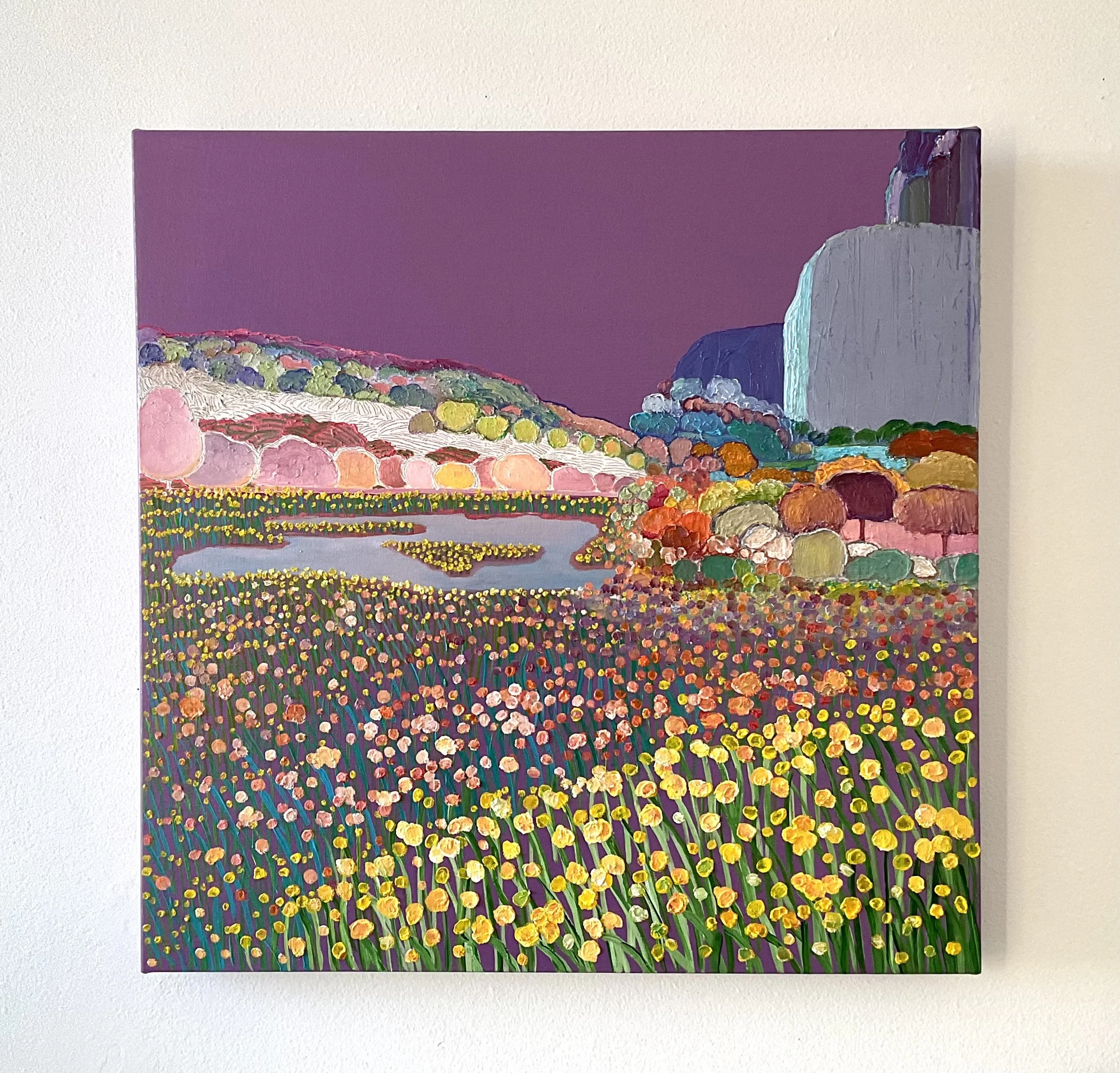 Walking with You #3, 20x20x1.5 in, acrylic and oil on canvas, 2023