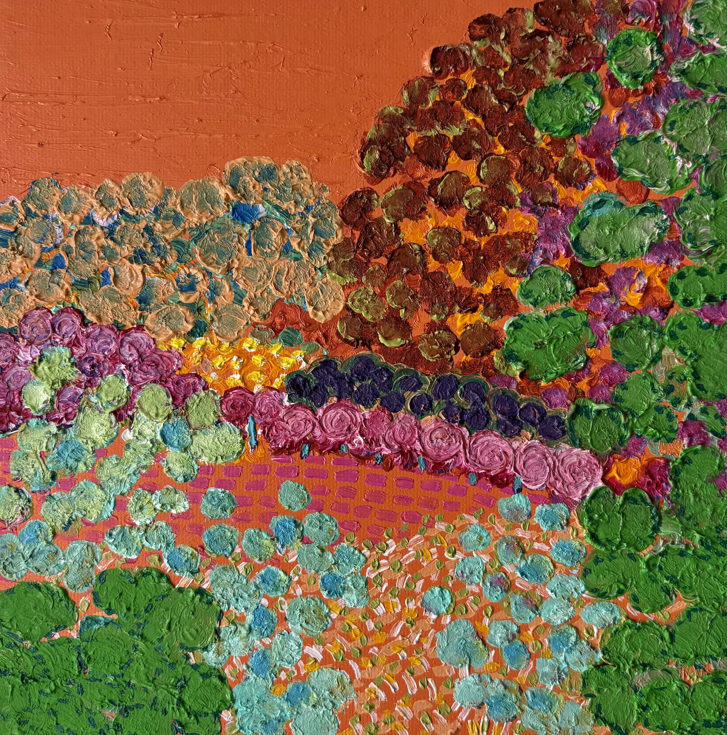 The Way Things Are 5-VII-25 No.34, oil on canvas with acrylic-painted edges, 8x8x1.5 inches, 2025