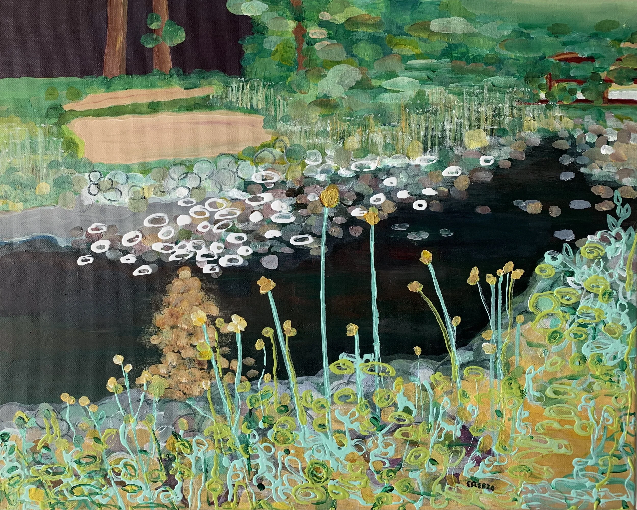 Brook, 16"x20", acrylic on canvas, 2020