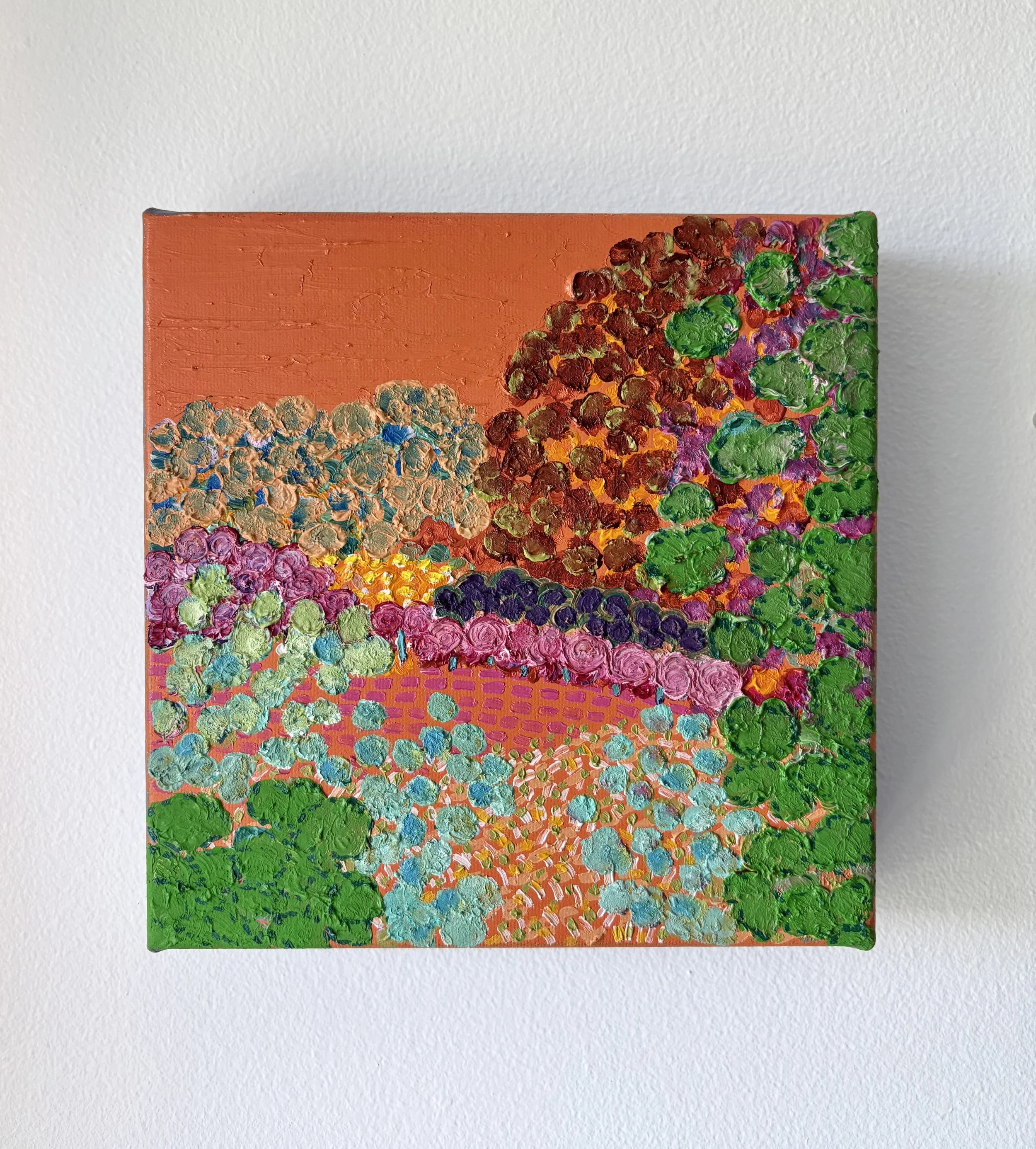 The Way Things Are 5-VII-25 No.34, oil on canvas with acrylic-painted edges, 8x8x1.5 inches, 2025