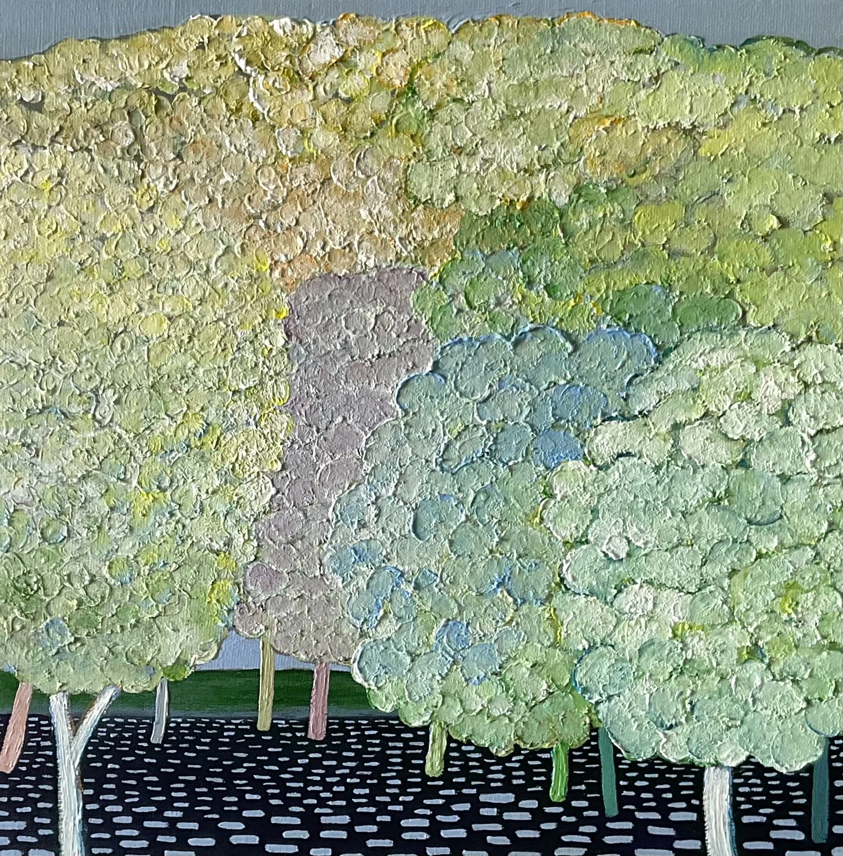 The Way Things Are No.20, 12x12x1.5 in, acrylic and oil on canvas, 2024 