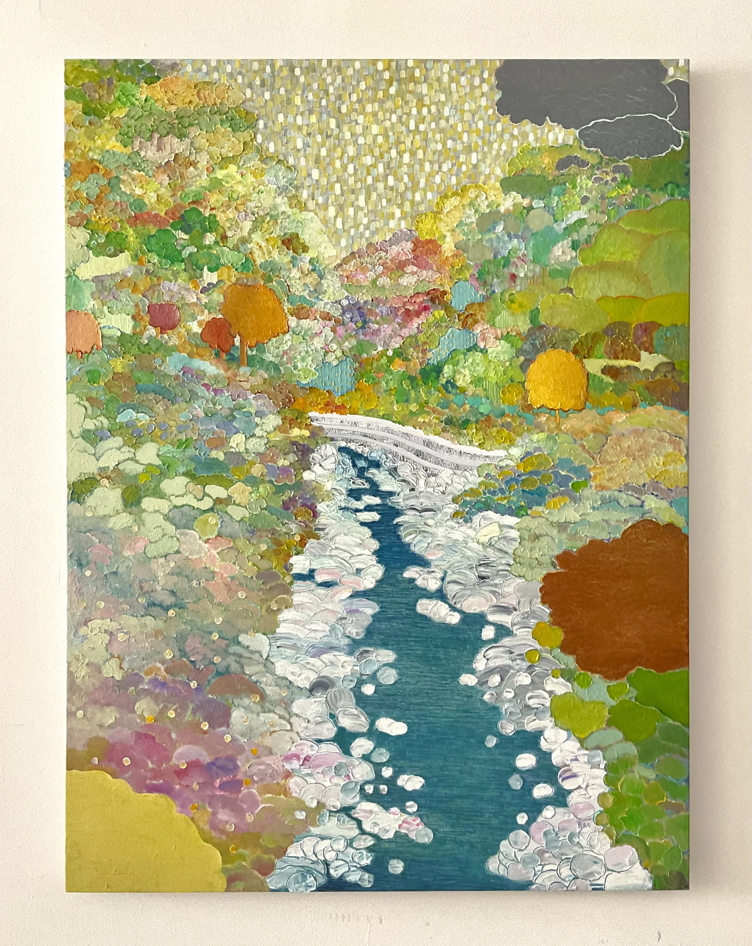 Walking with You No.9, 48x36x1.5 in, acrylic and oil on canvas, 2024