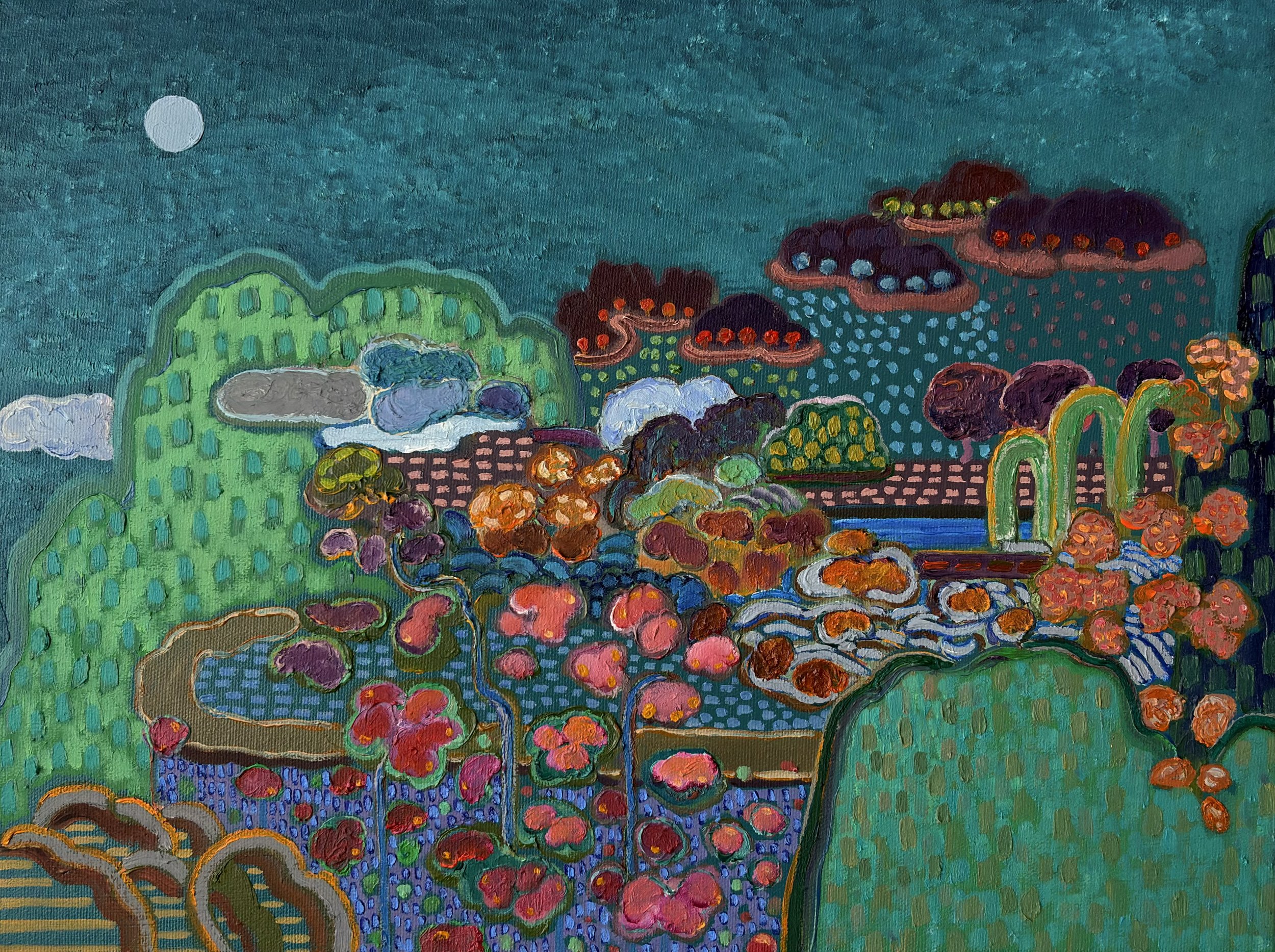 Innerscape 5-I-26 No.65, oil on canvas; acrylic on sides, 12x16x1.5 inches, 2026