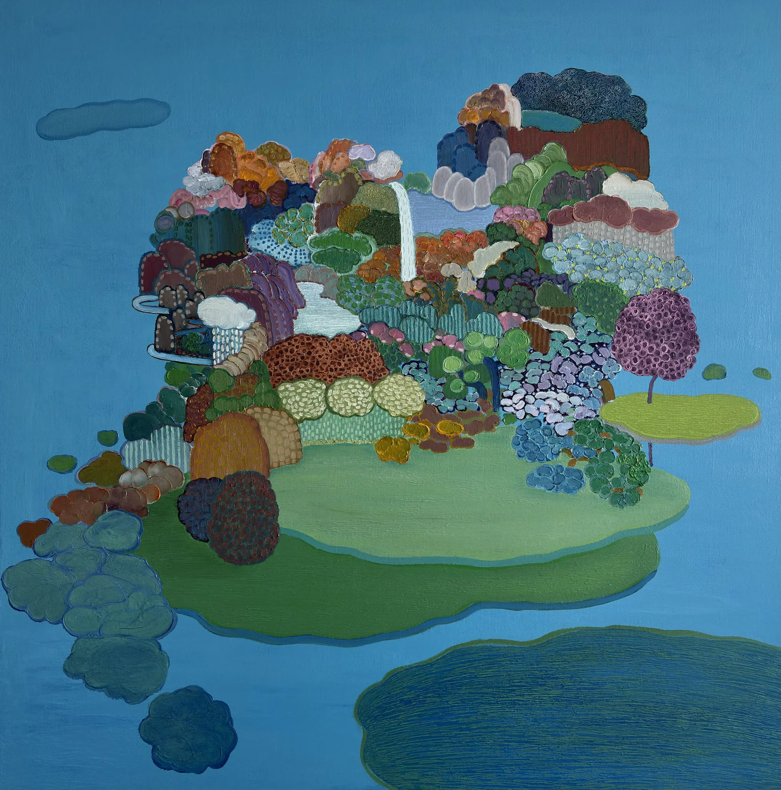 Innerscape 15-VIII-25 No.56, oil on canvas with acrylic-painted edges, 40x40x1.5 inches, 2025