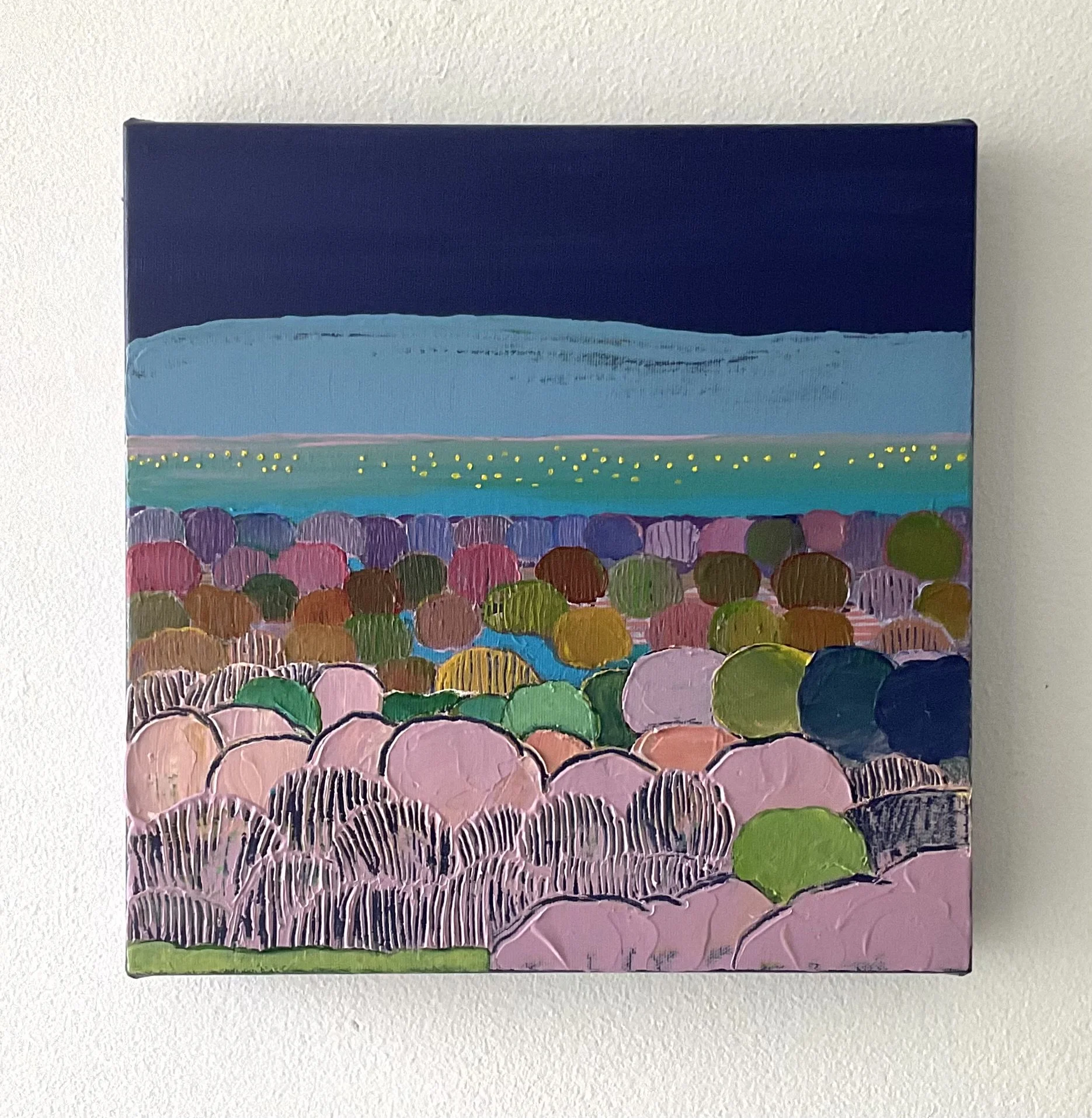 Innerscape No. 26, 12x12x1.5 inches, acrylic on canvas, 2023