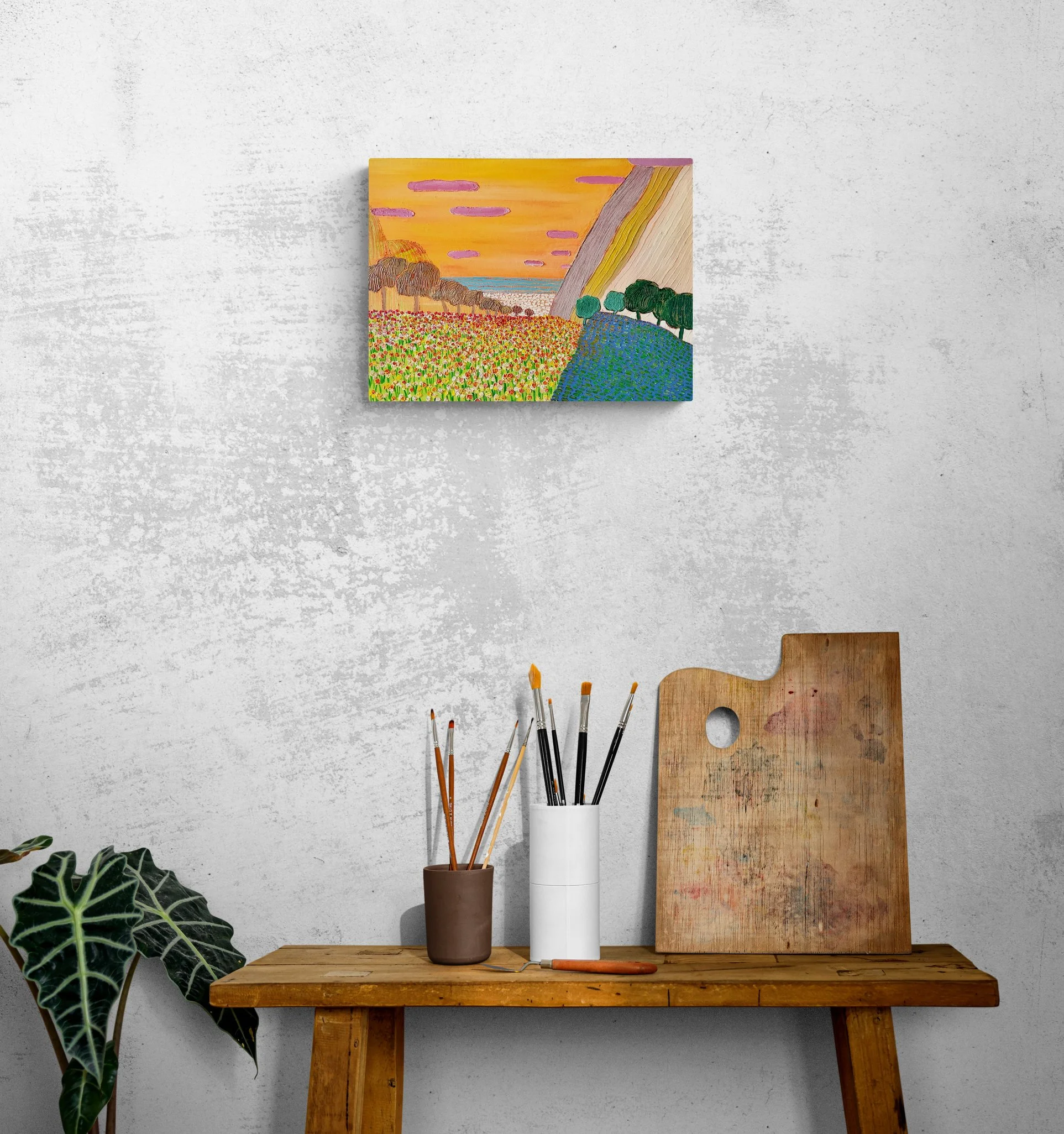 Innerscape No.32, 12x16x1.5 inches, acrylic and oil on canvas, 2024