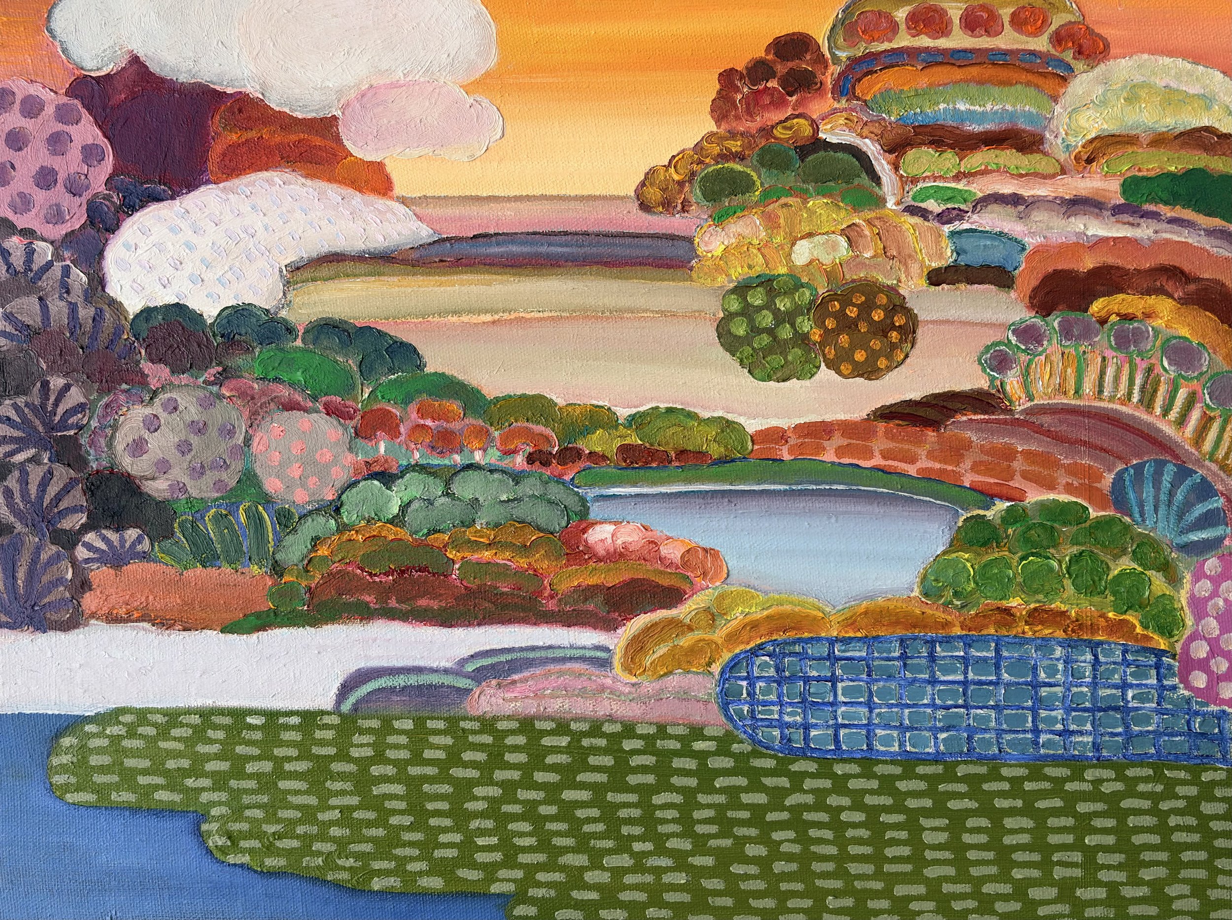 Innerscape V-26 No.82, oil on canvas; acrylic on sides, 12x16x1.5 inches, 2026