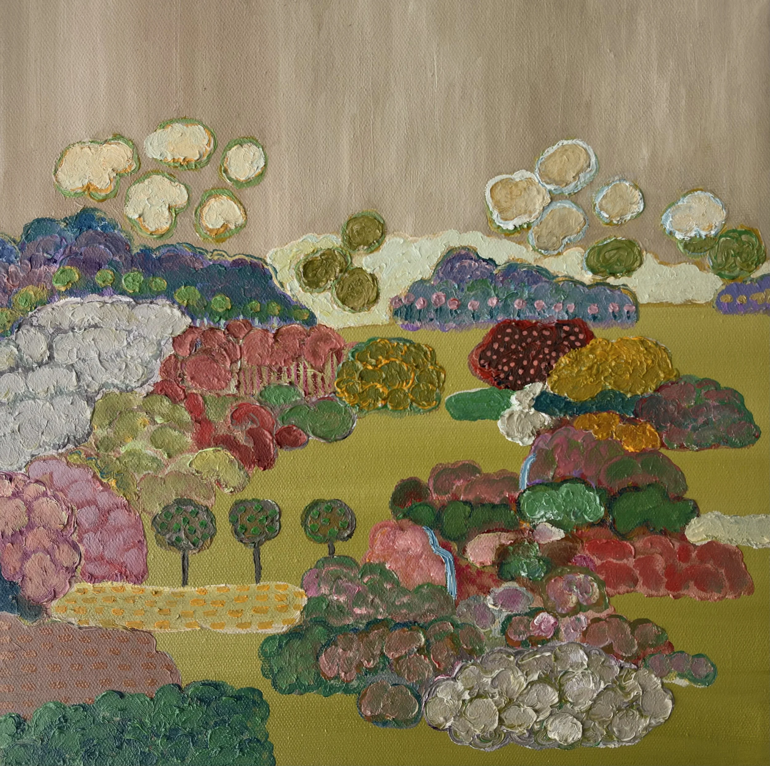 Innerscape 3-VIII-25 No.53, oil on canvas with acrylic-painted edges, 12x12x1.5 inches, 2025