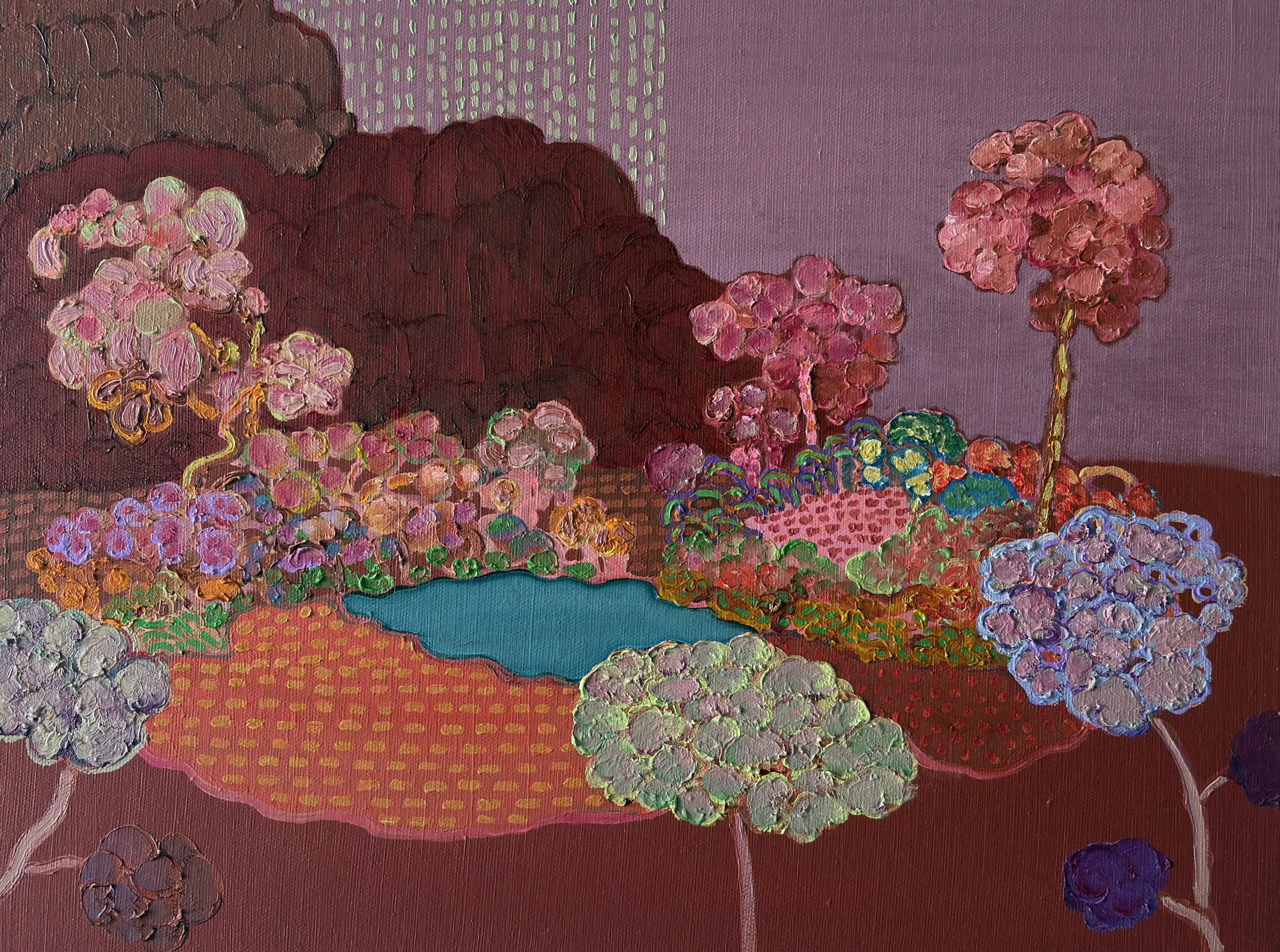 Innerscape 1-VIII-25 No.52,  oil on canvas with acrylic-painted edges, 12x16x1.5 inches, 2025